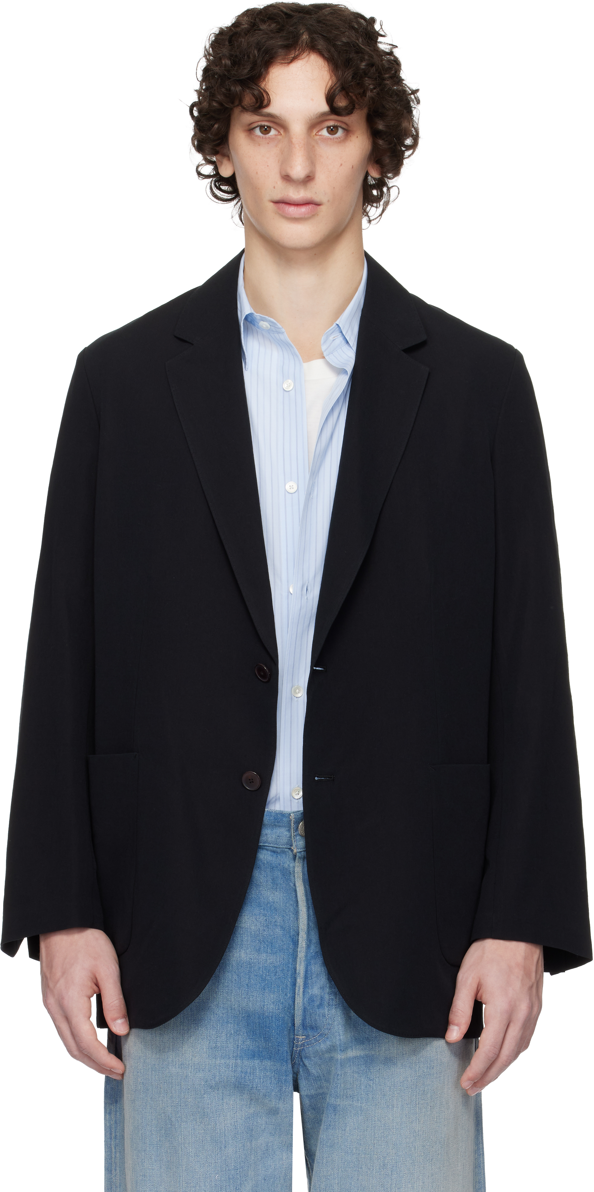 Black Light Cotton Wool Viyella Blazer