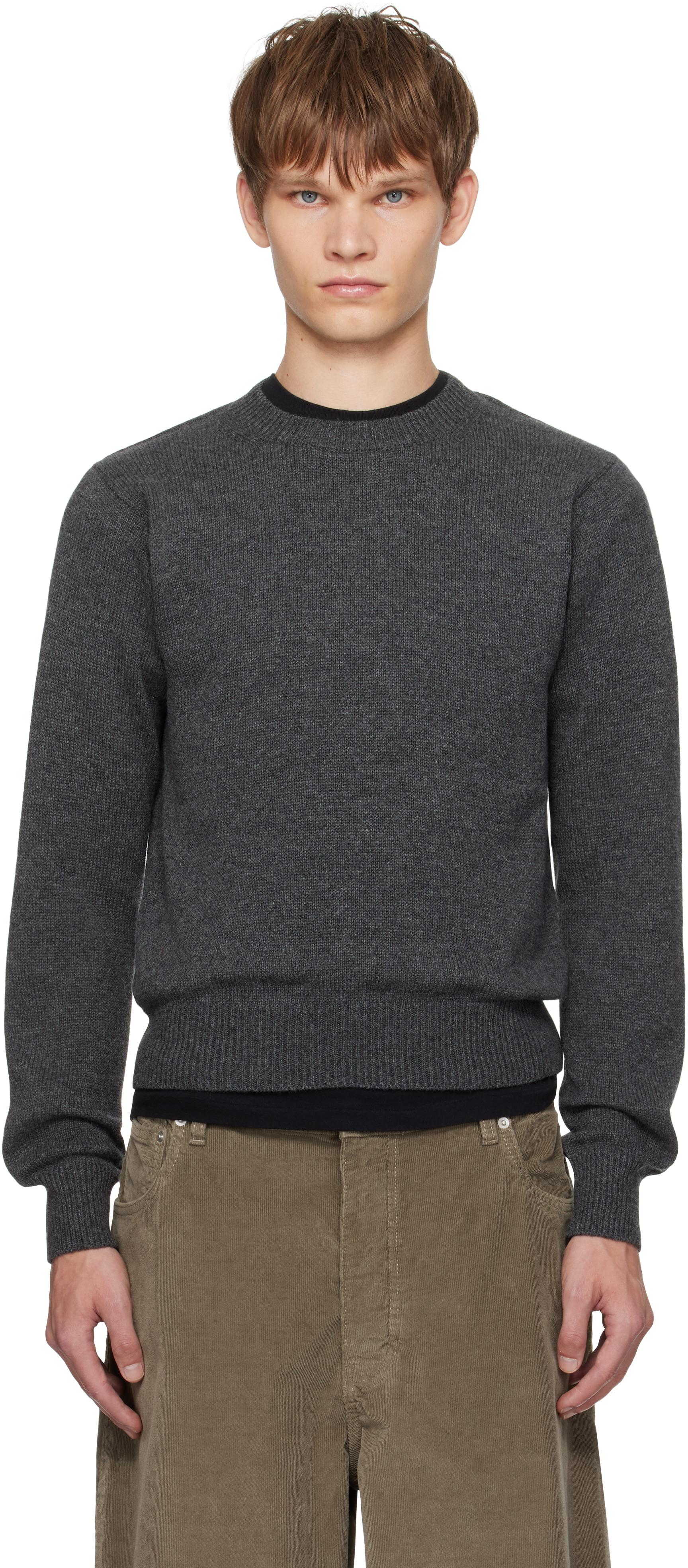 AURALEE: Gray Light Cashmere Knit Sweater | SSENSE