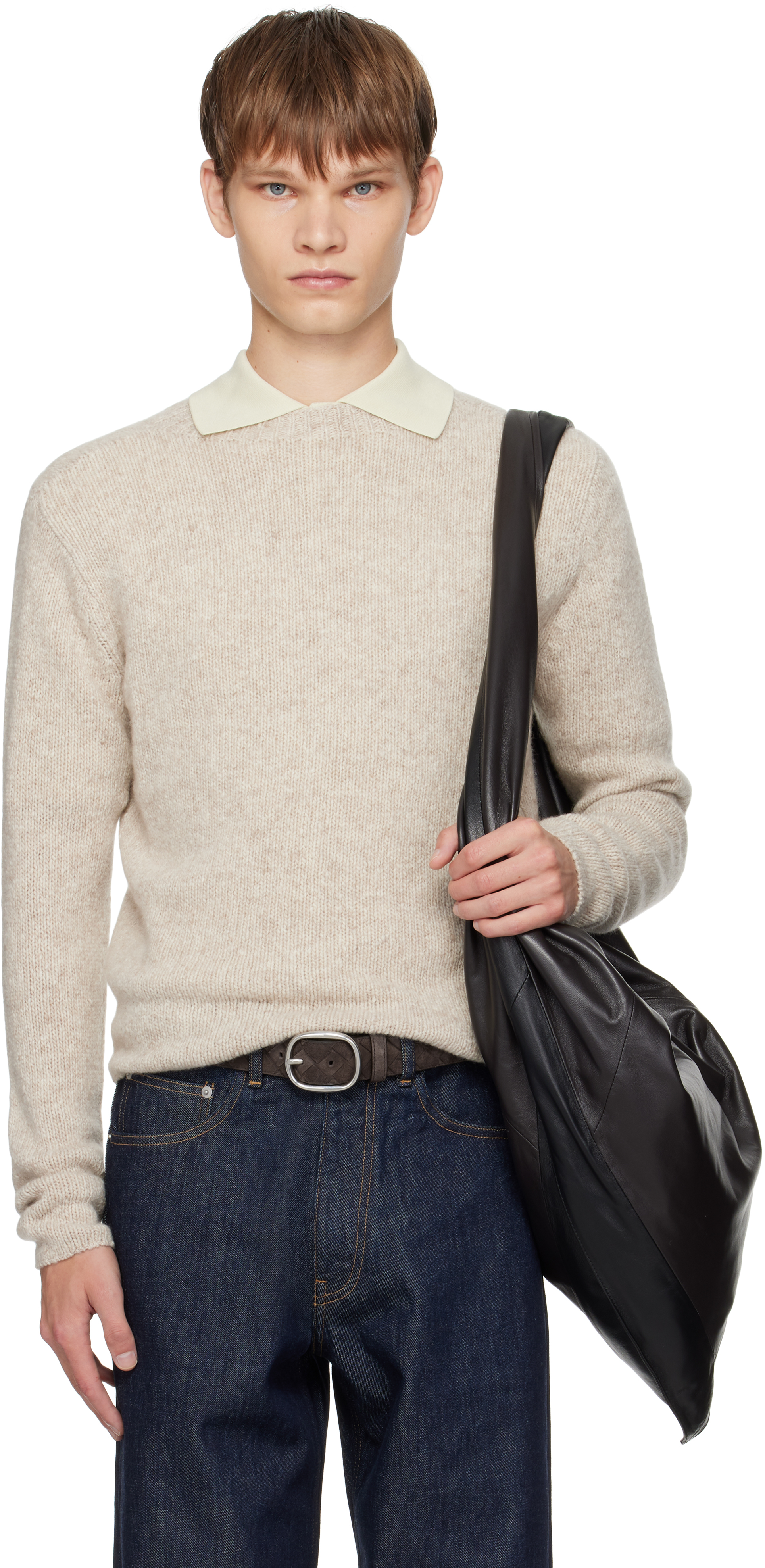 AURALEE カシミヤ ニットセーター 4サイズ ベージュ CASHMERE MELANGE KNIT TURTLE