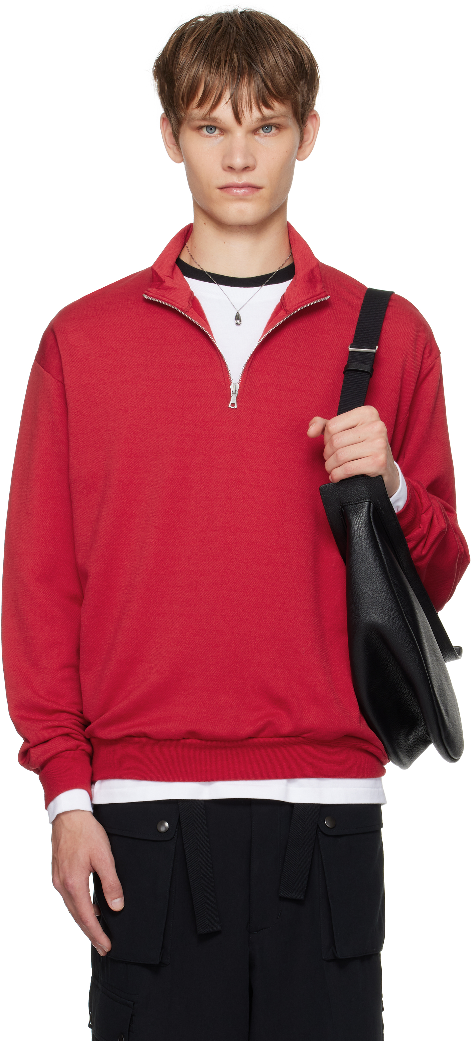 AURALEE Black Light Wool Sweat Half Zip Sweatshirt | Smart Closet