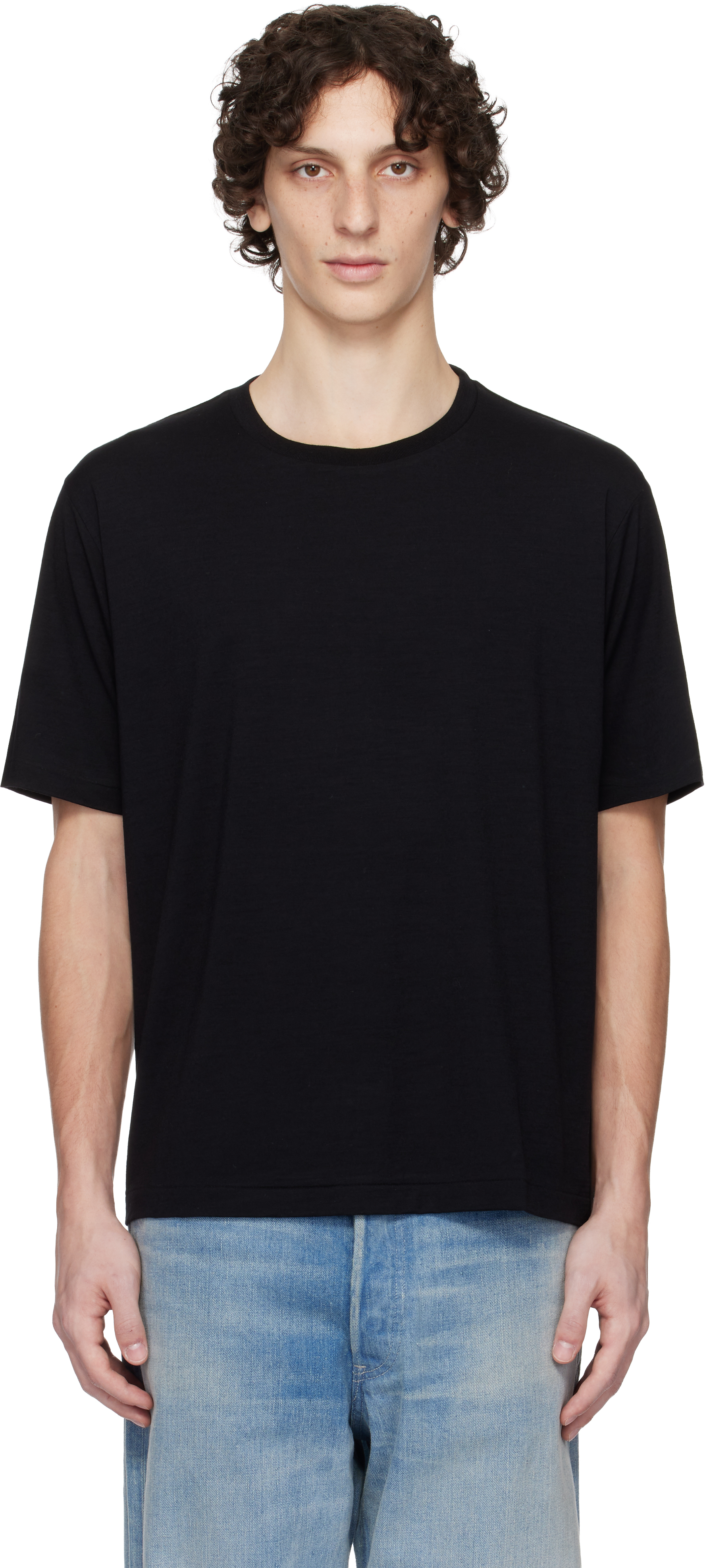 Black Super Soft Wool Jersey T-shirt
