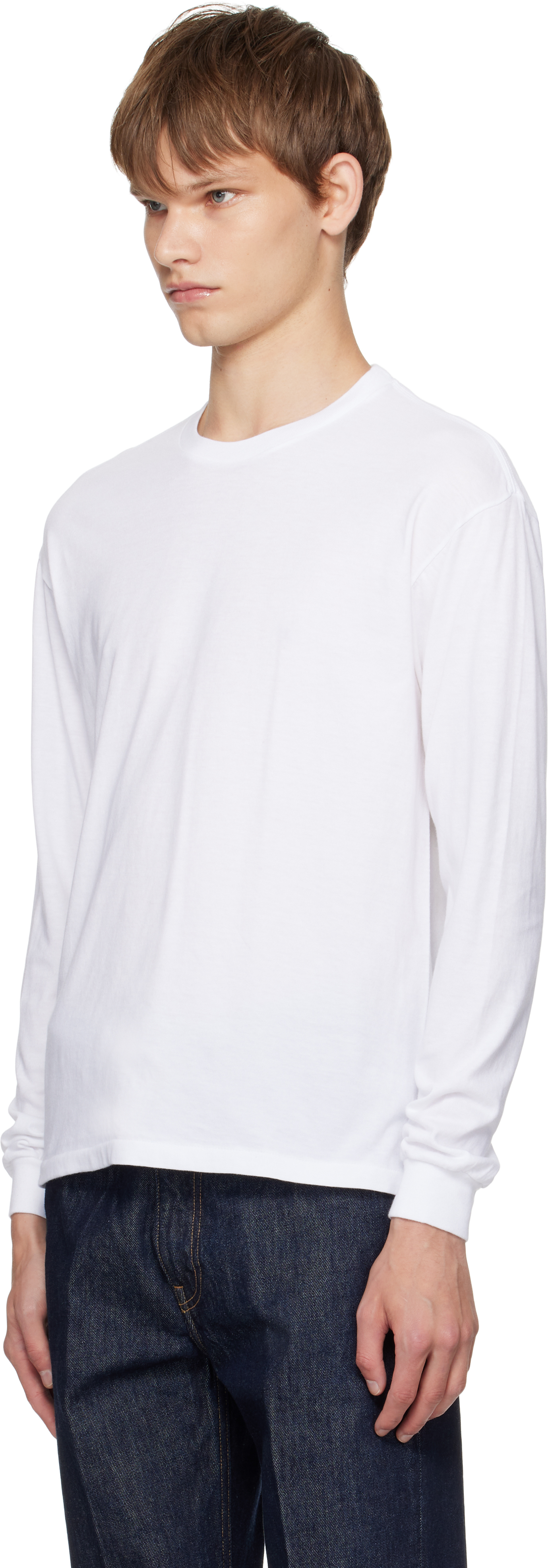 Auralee White Seamless L/s T-shirt In White