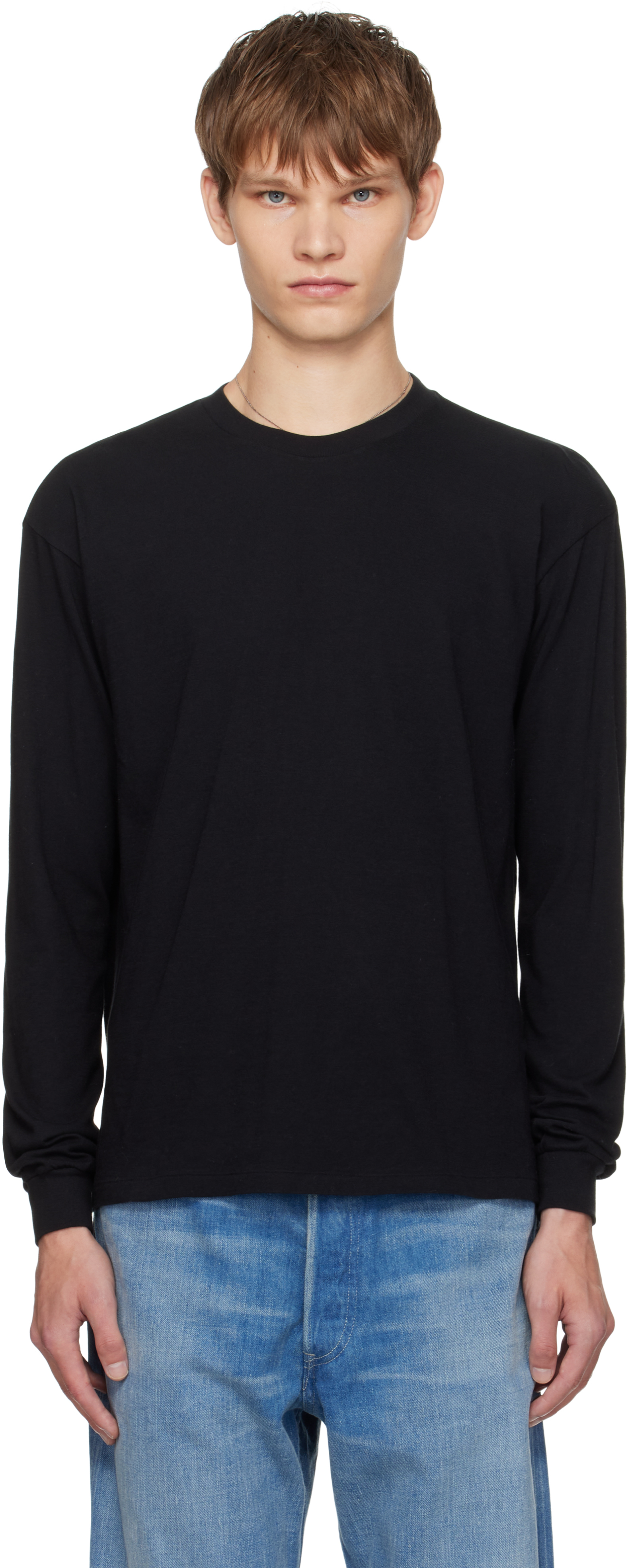 AURALEE ブラック 長袖 Tシャツ サイズ1 AURALEE: ブラック Seamless 長袖Tシャツ | SSENSE 日本