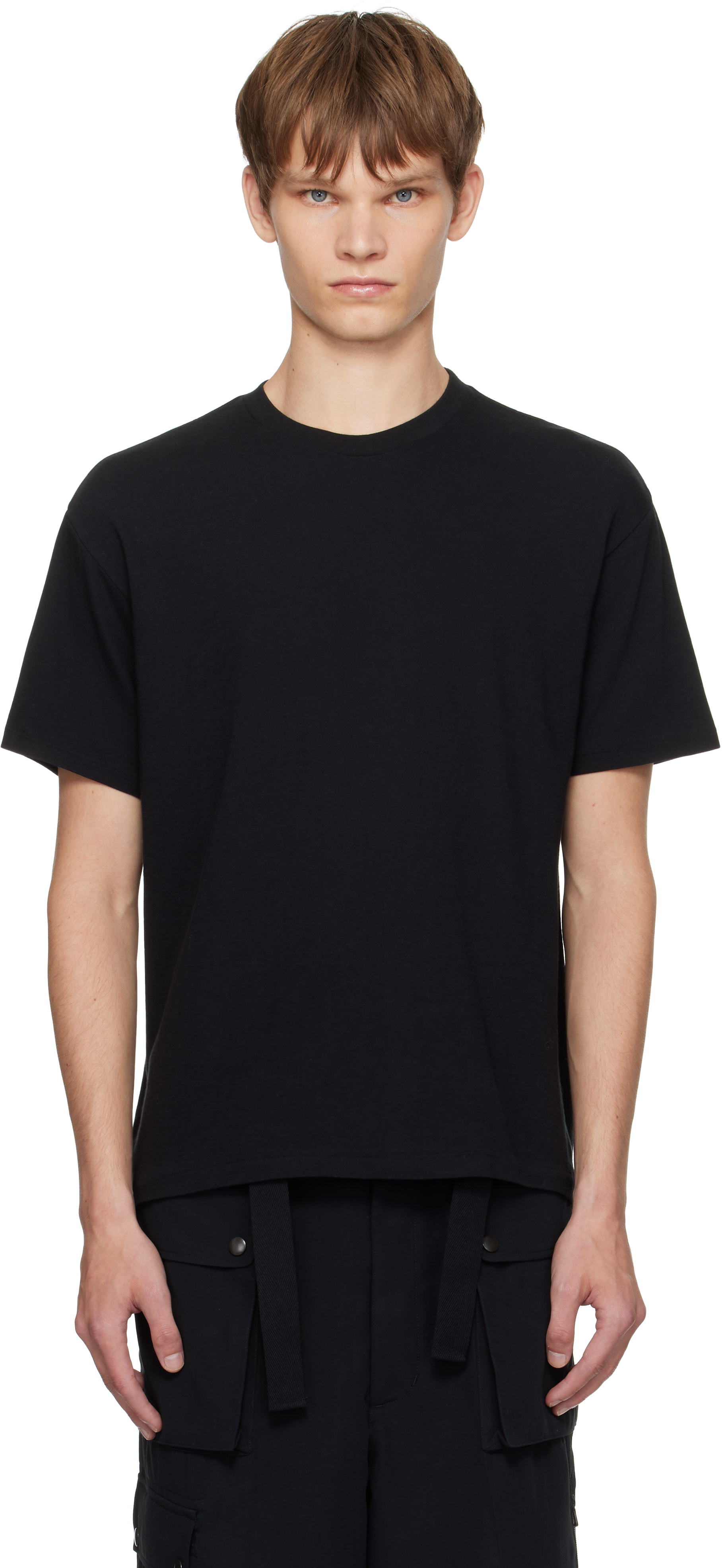 Auralee Black Super Soft Wool Jersey T-shirt In Black