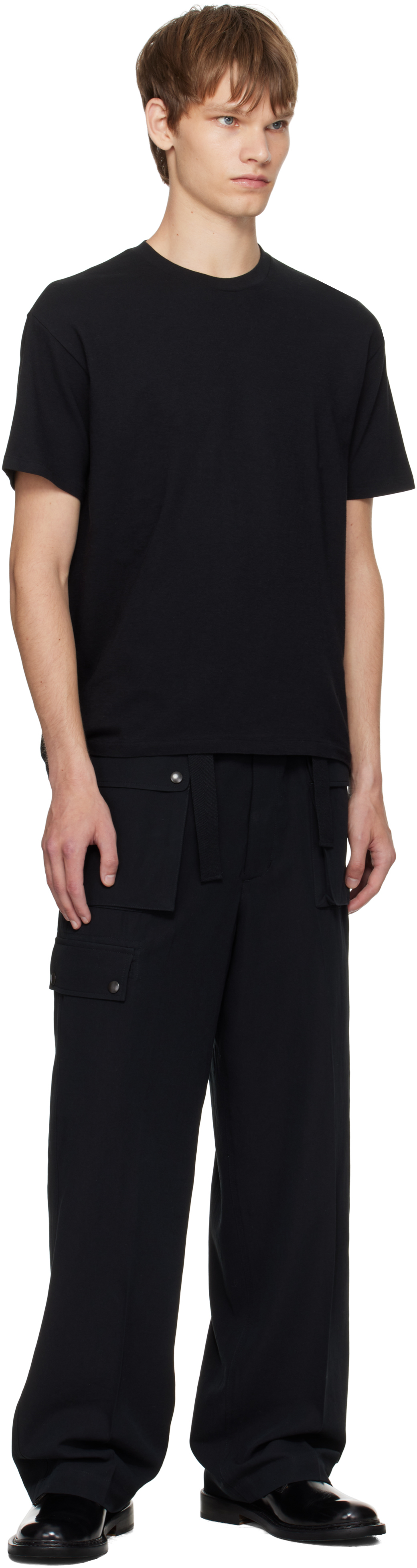 Auralee Black Super Soft Wool Jersey T-shirt In Black