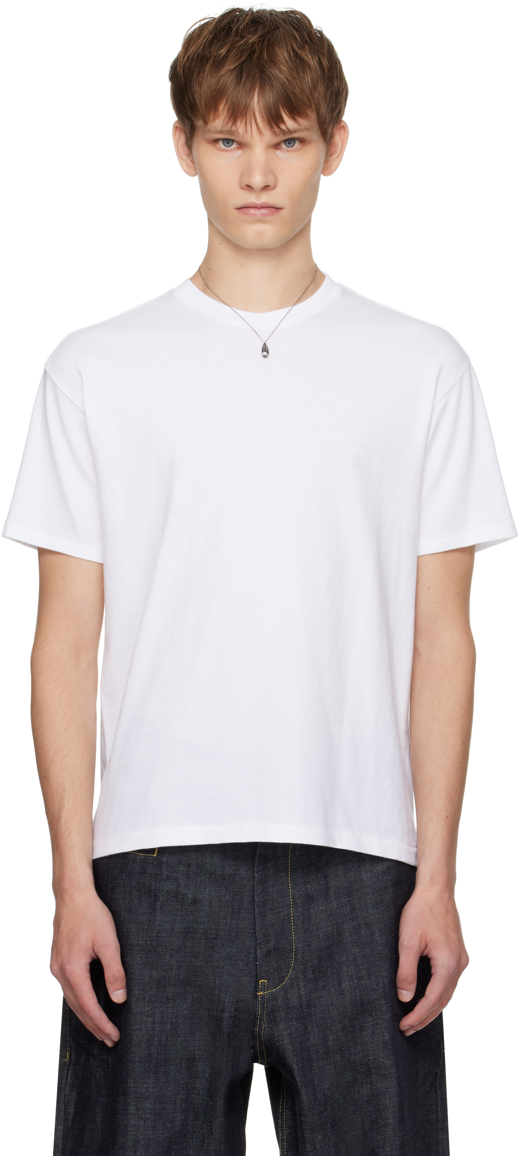 AURALEE: ホワイト Seamless クルーネックTシャツ | SSENSE 日本