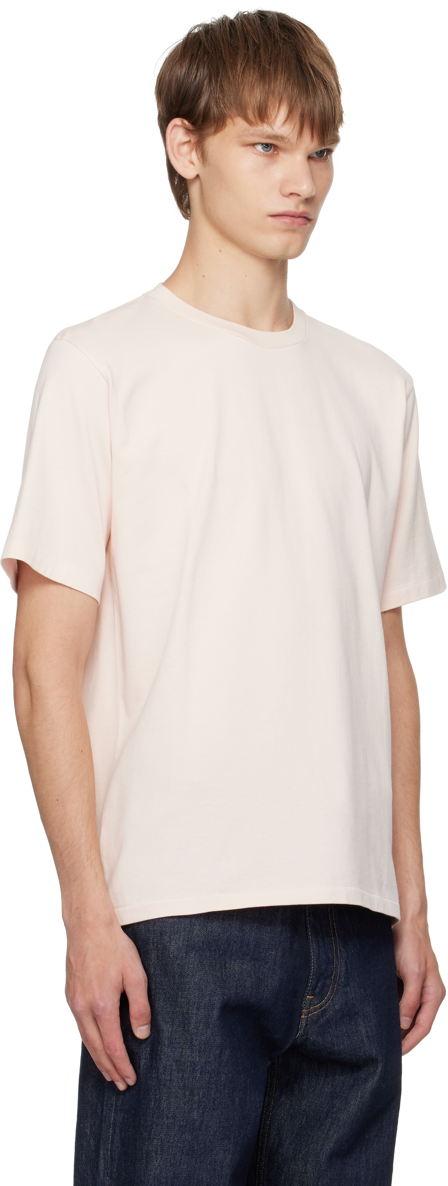 Auralee Pink Luster Plaiting T-shirt In Neutral