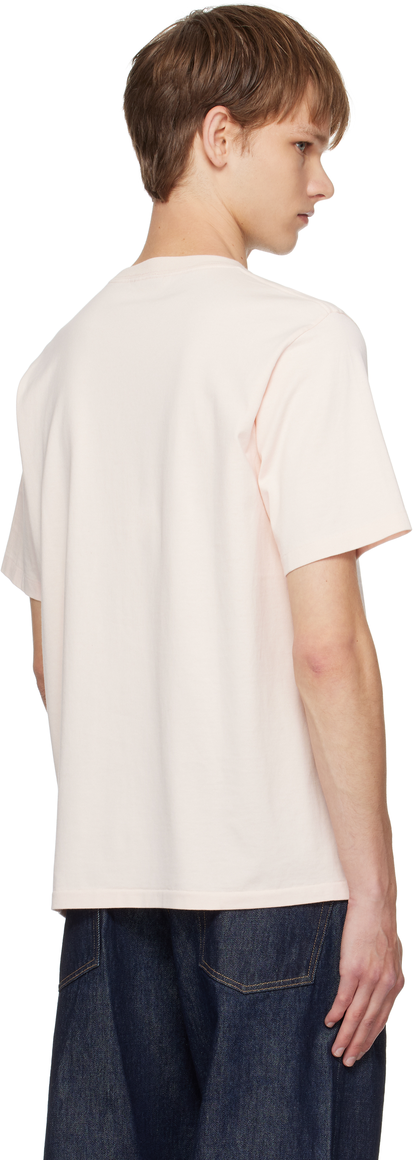 Auralee Pink Luster Plaiting T-shirt In Neutral