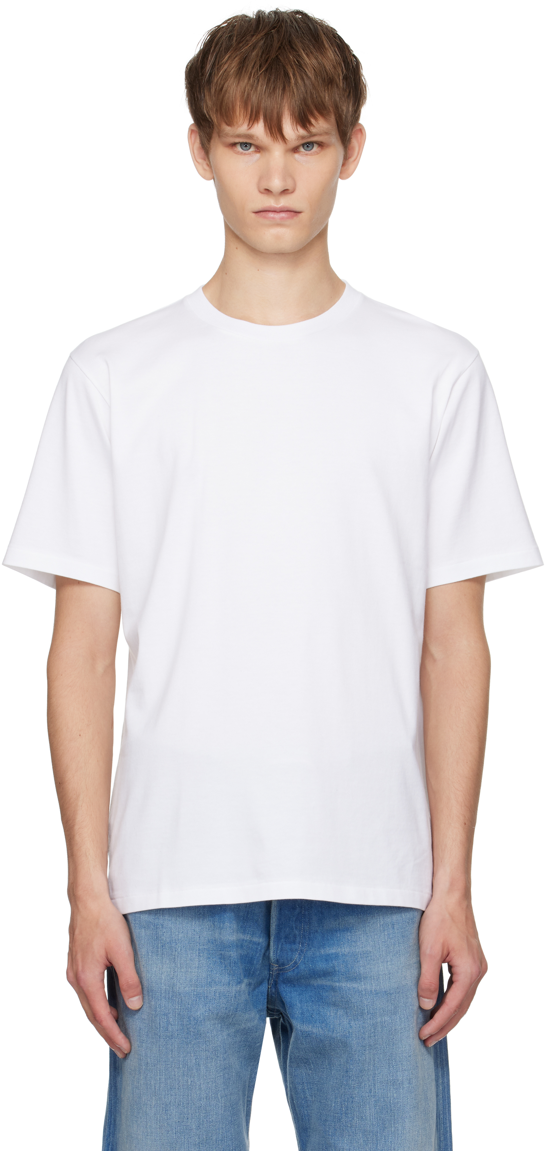 AURALEE: White Luster Plaiting T-shirt | SSENSE
