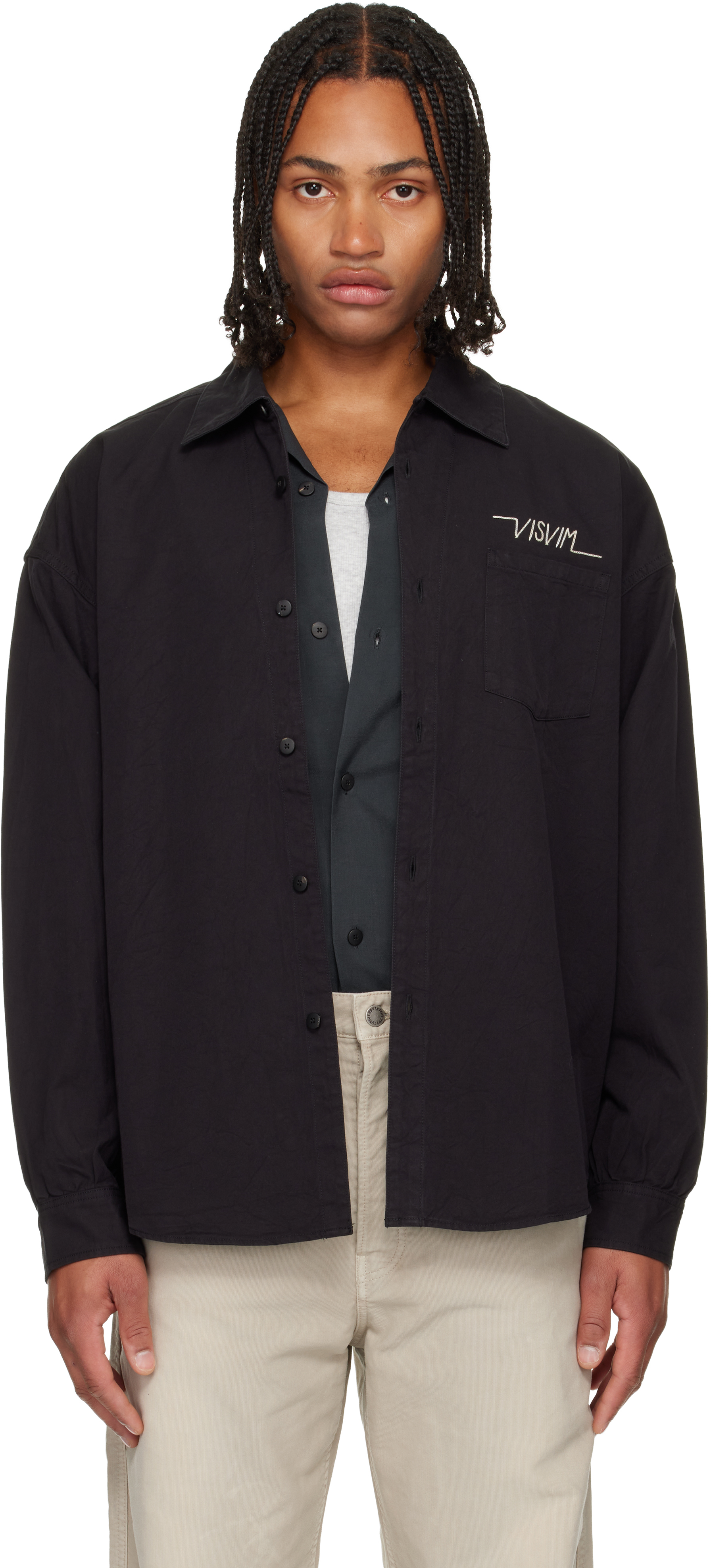 visvim: Black Palmer Shirt | SSENSE
