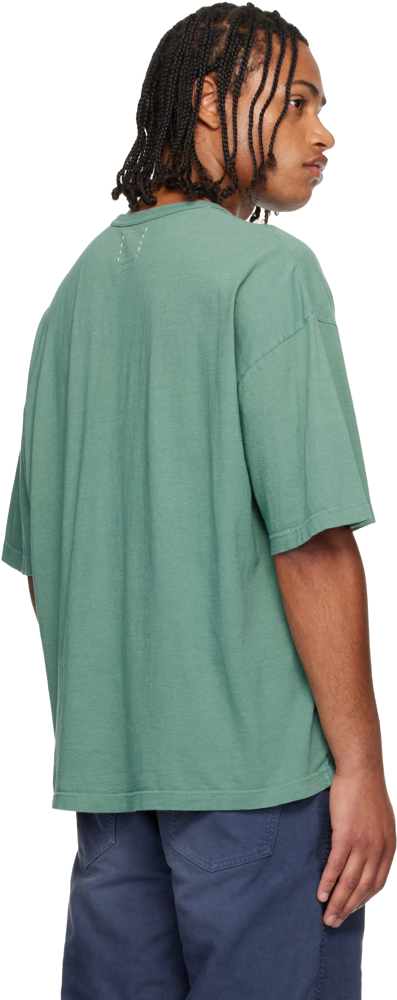 Visvim Jumbo Damaged Oversize Pocket T-shirt In Green