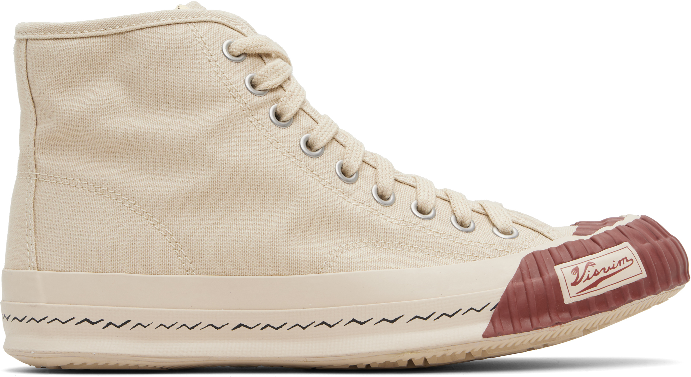 visvim: Beige Skagway Hi Alta sneakers SSENSE