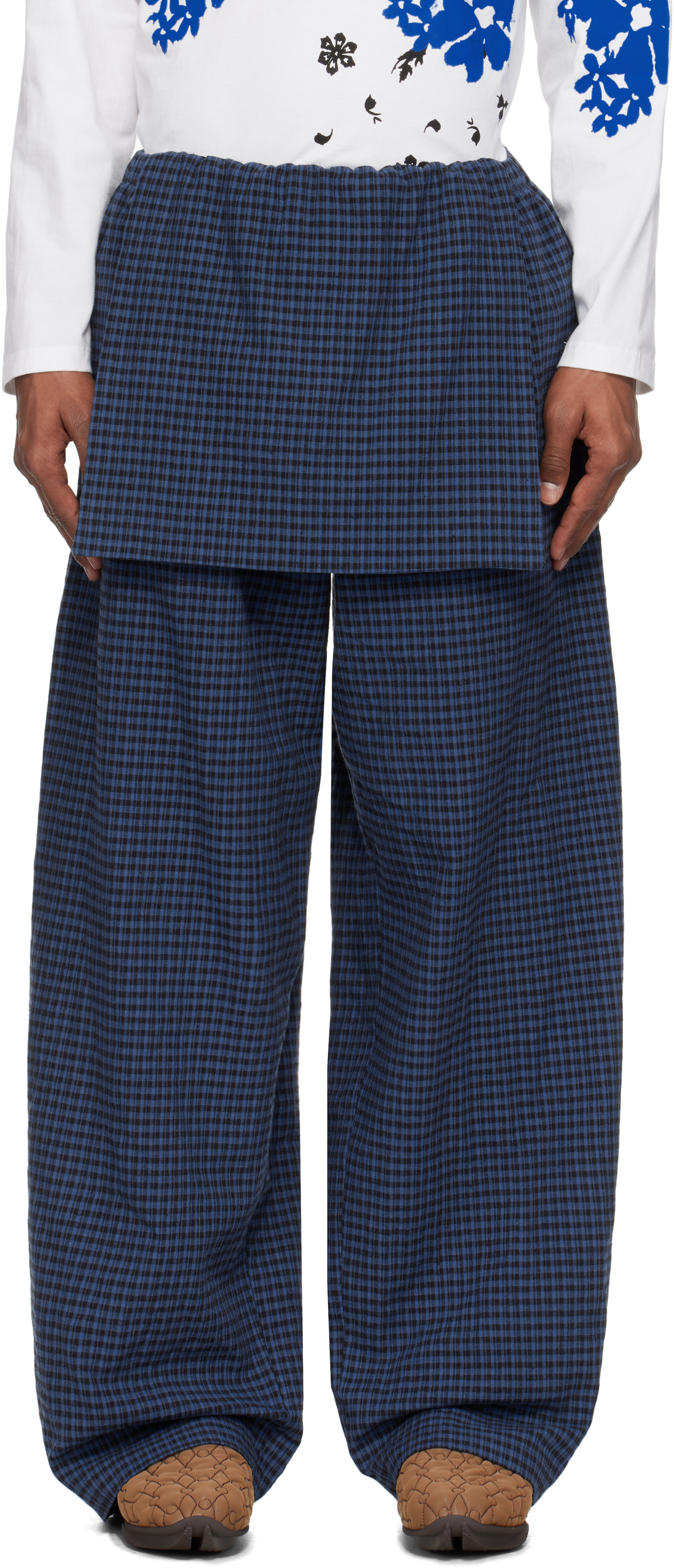SC103: Navy Tile Trousers | SSENSE SC103: Navy Tile Trousers | SSENSE