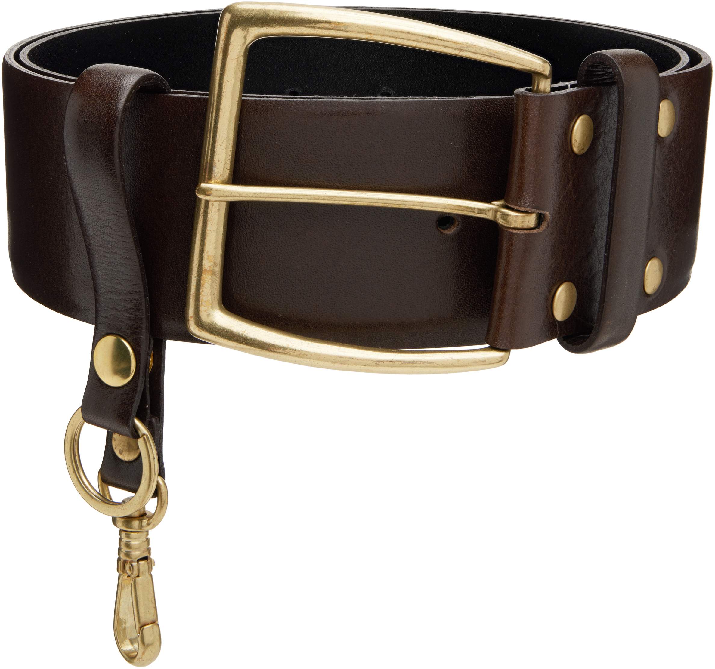 Toga Brown Leather Wide Belt