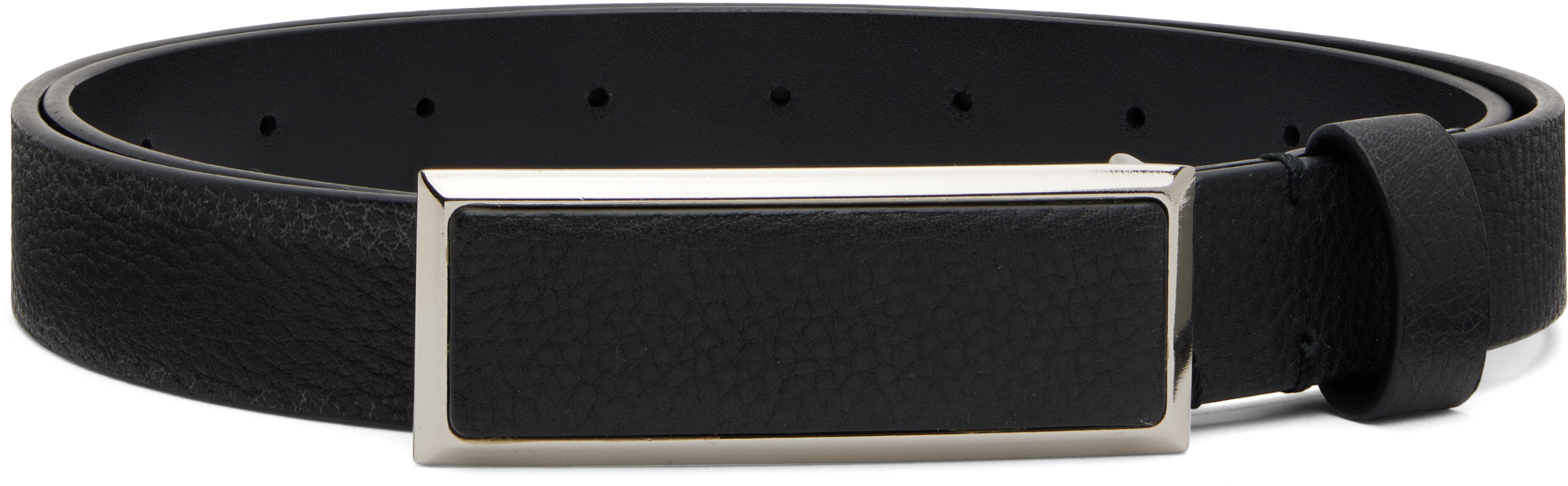 Toga Black Leather Buckle Belt