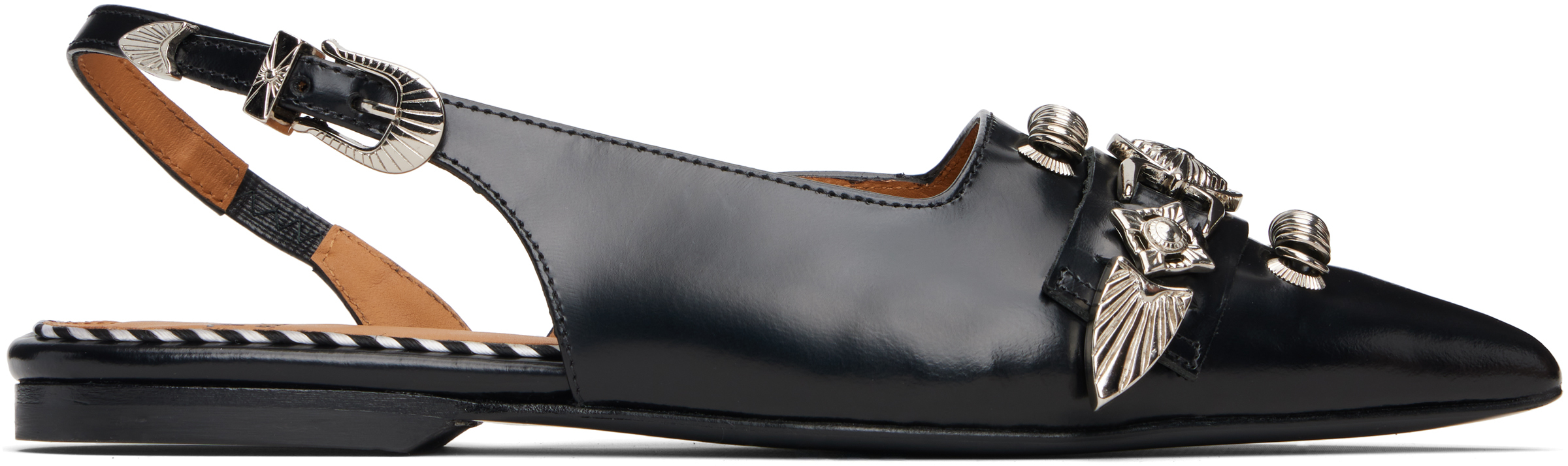 Toga Buckle-embellished Slingback Mules In Black