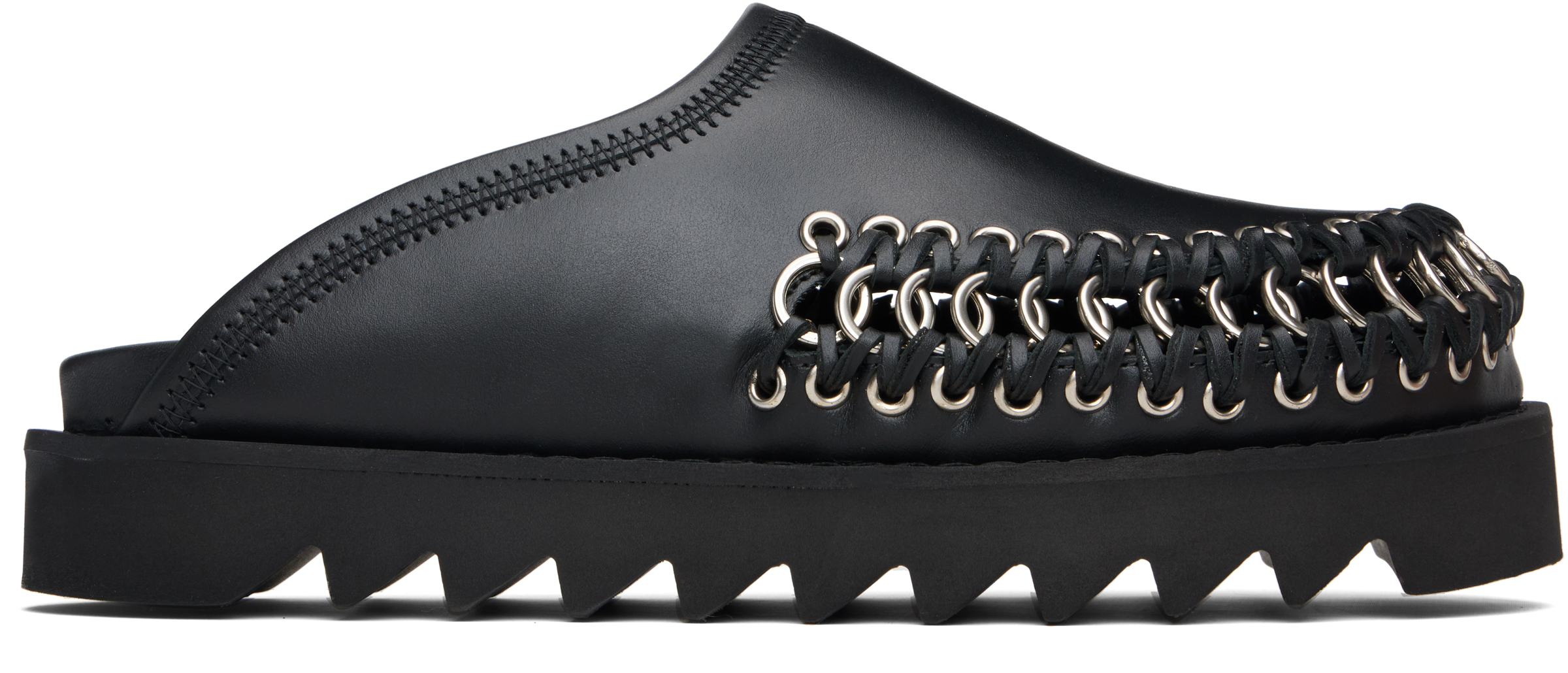 Toga Black Hoop Detail Slip-on Loafers