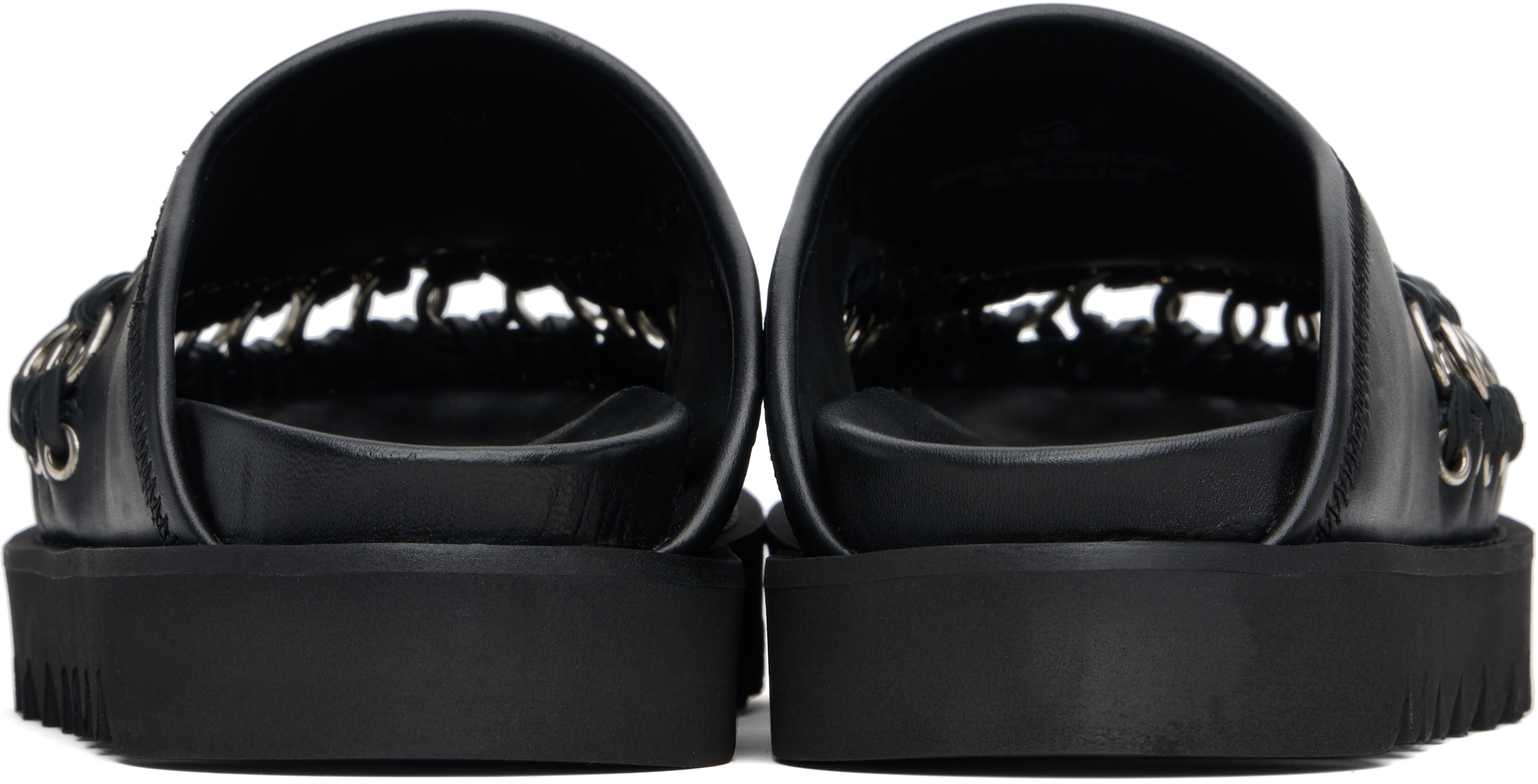 Toga Black Hoop Detail Slip-on Loafers In Black