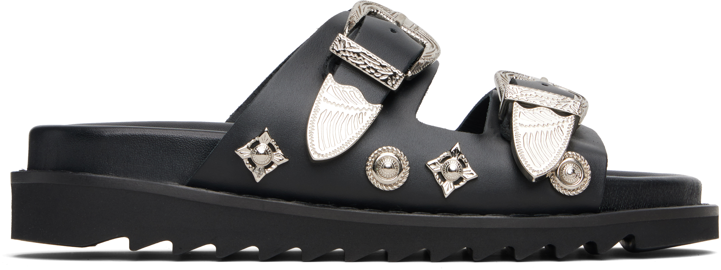 SSENSE Exclusive Black Buckle Sandals by Toga Pulla on Sale