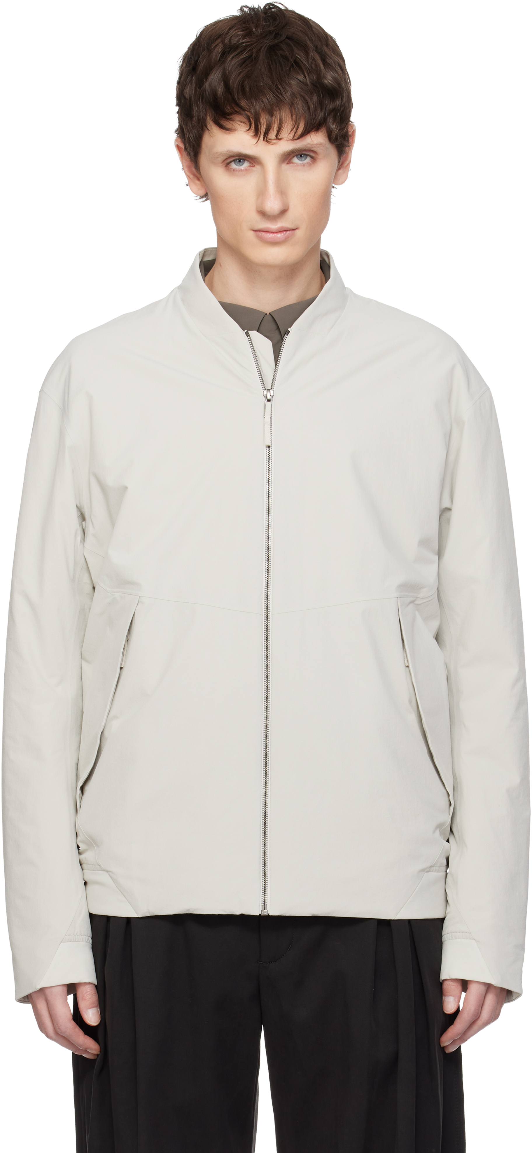 Veilance: Gray Diode Insulated Bomber Jacket | SSENSE Canada