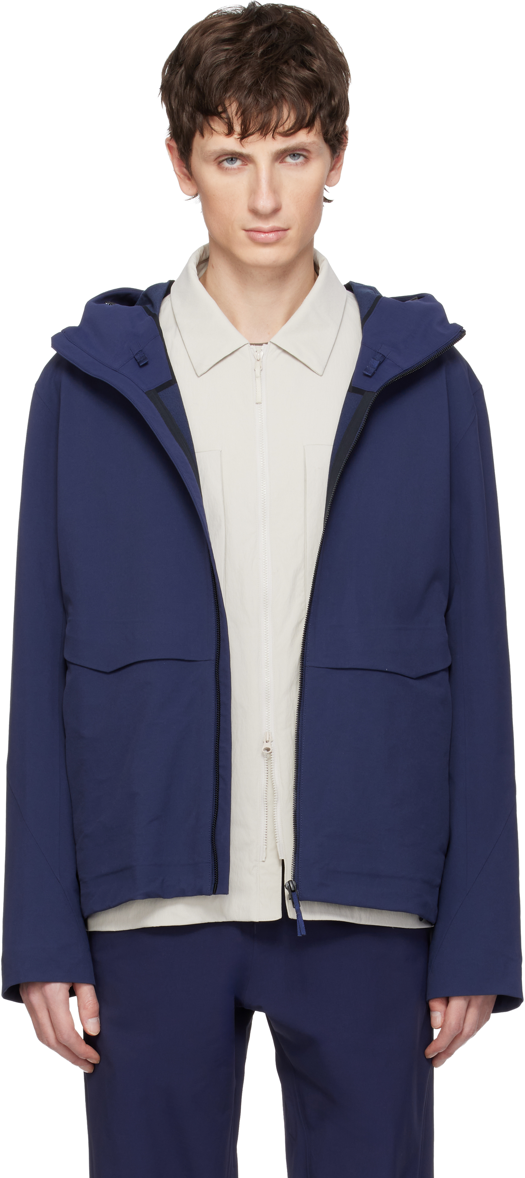 Veilance: Navy Quartic Jacket | SSENSE Canada