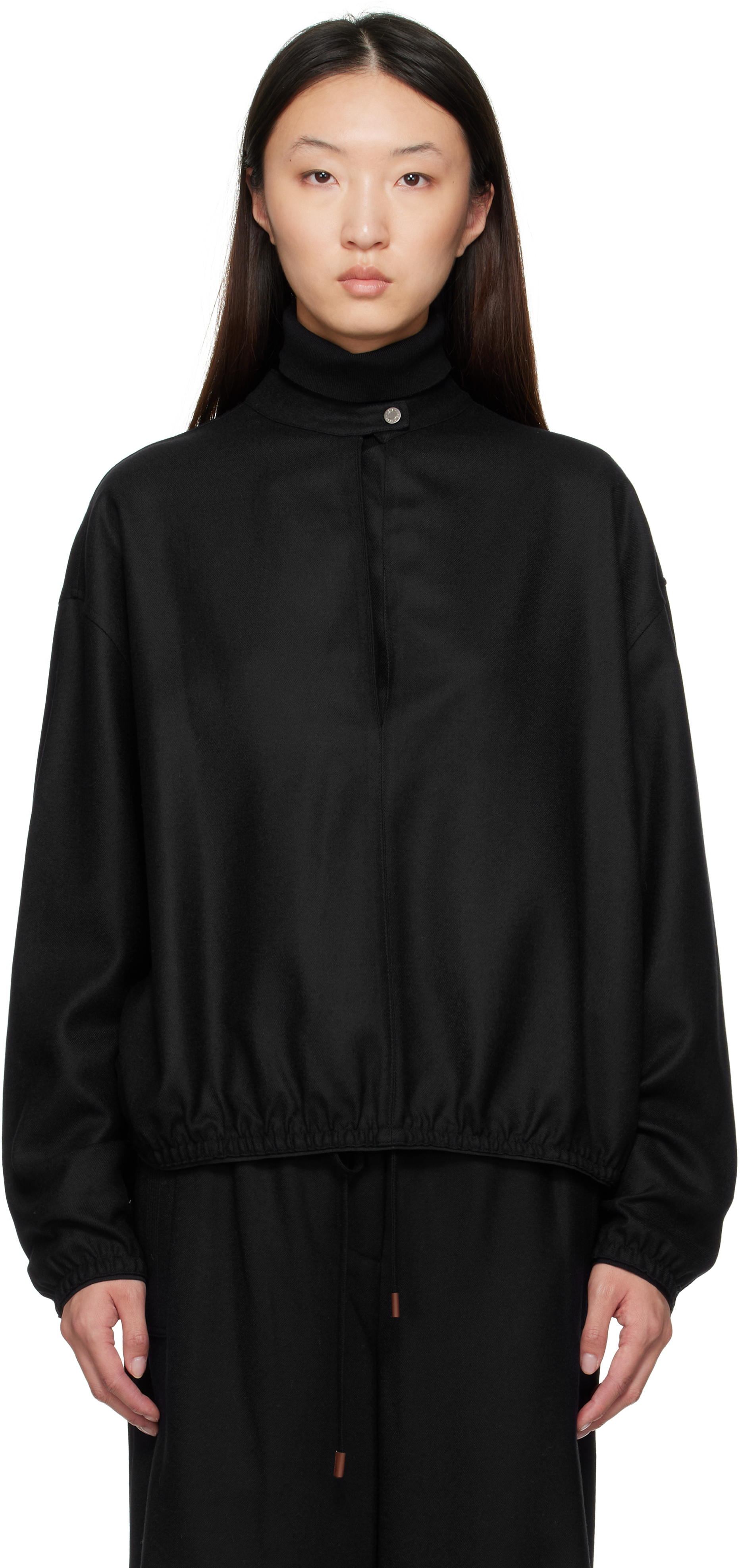 【関税込み】LE17SEPTEMBRE ネイビー Layered Neck プルオーバー LE17SEPTEMBRE: Navy Layered Neck Sweater | SSENSE