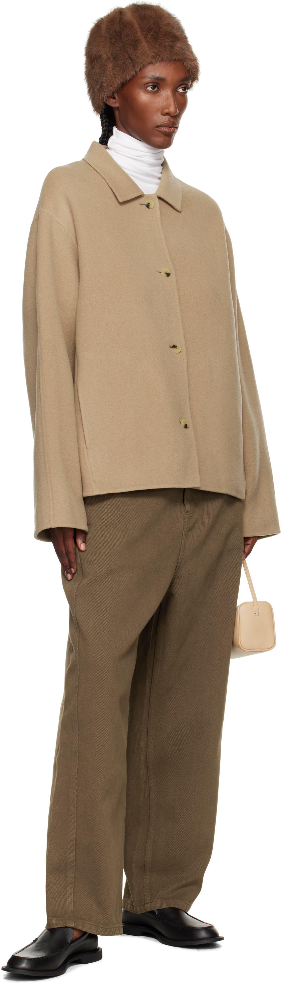 Le17septembre Tan Virgin Wool Handmade Muffler Jacket In Brown