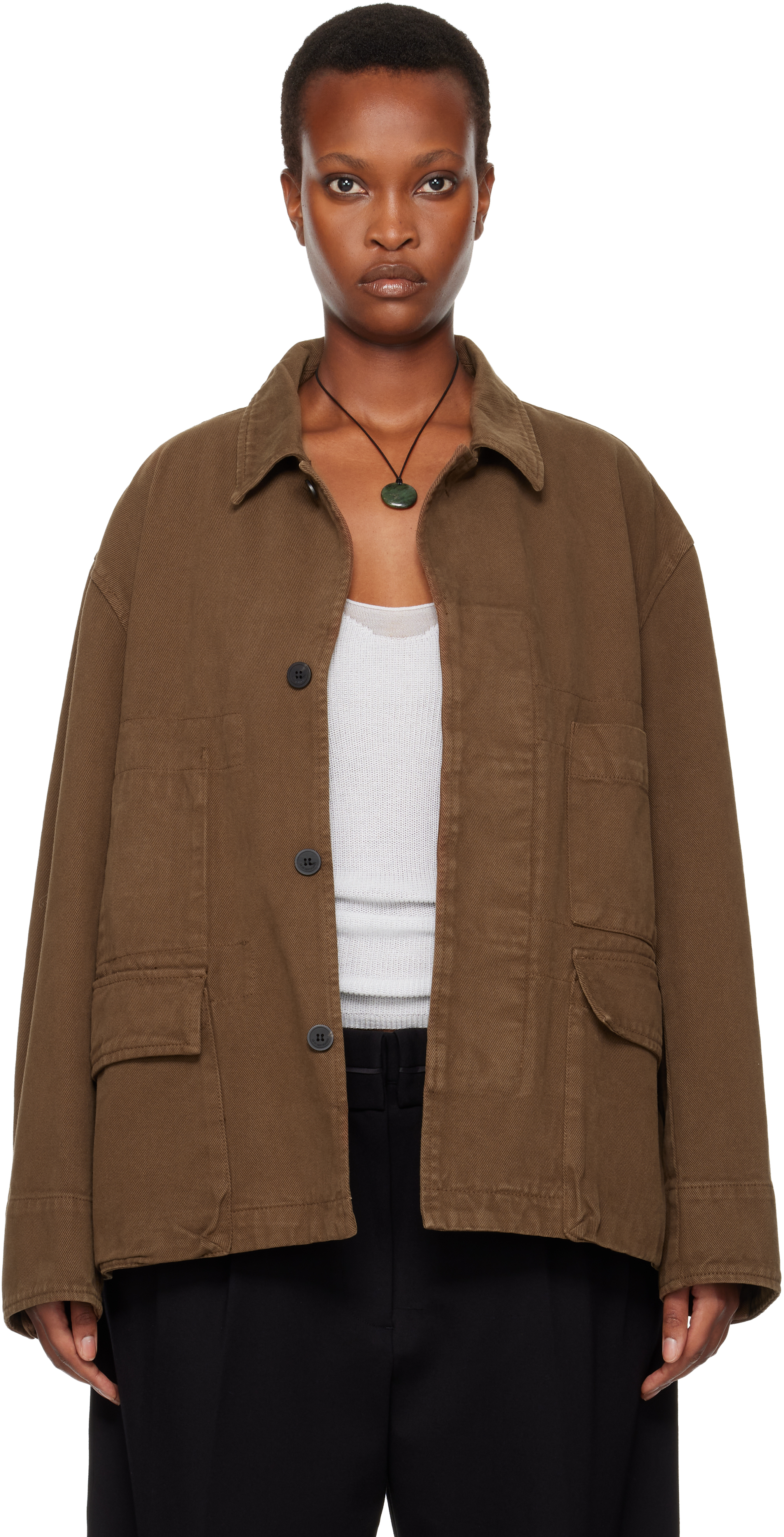 Le17septembre Brown Field Denim Jacket In Brown