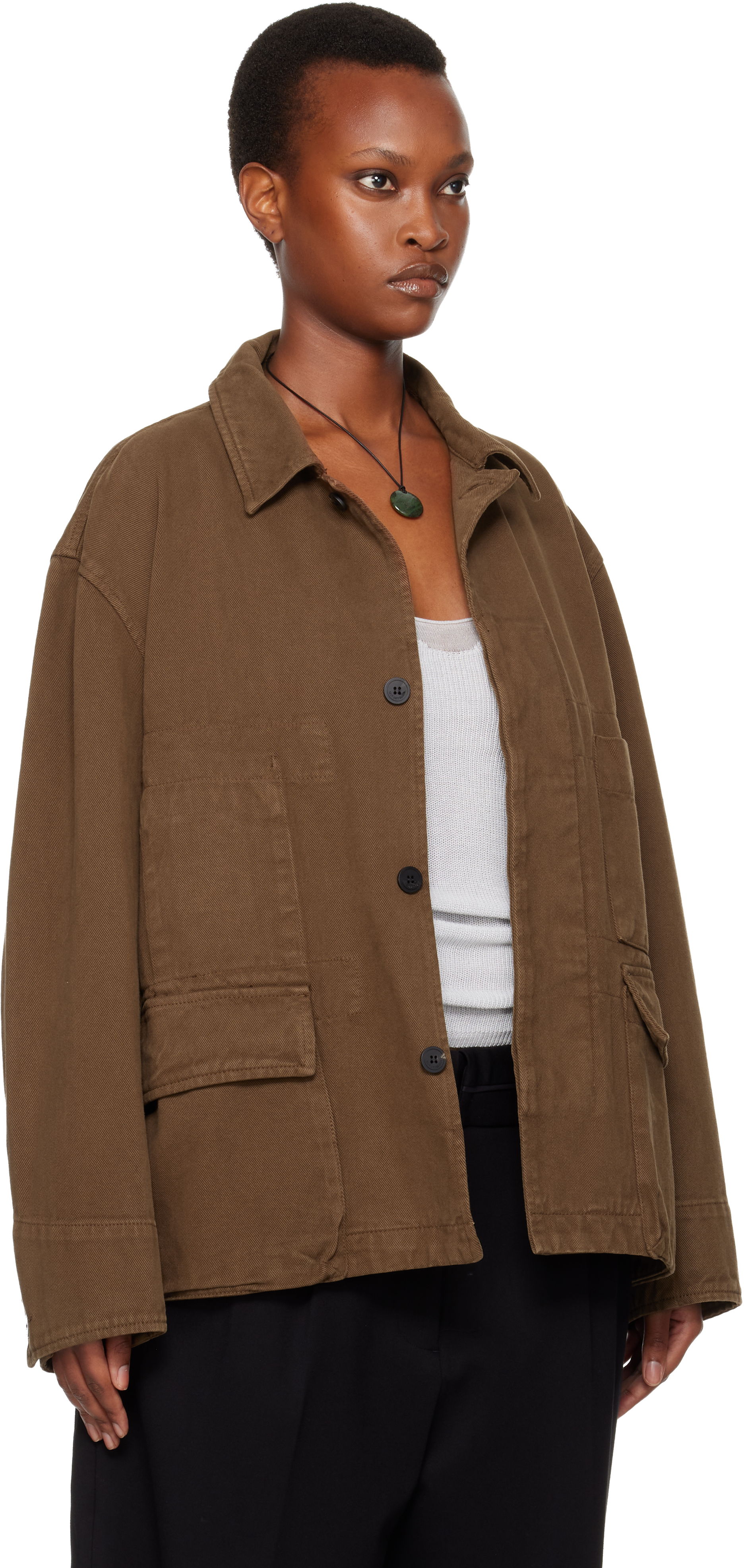 Le17septembre Brown Field Denim Jacket In Brown