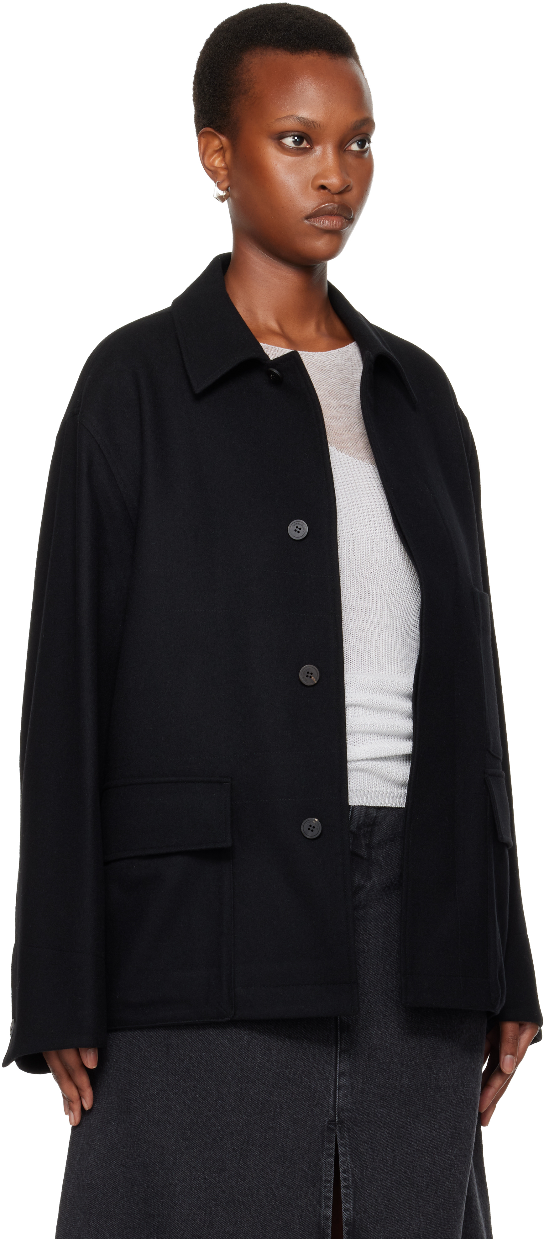 Le17septembre Black Wool Field Jacket In Black