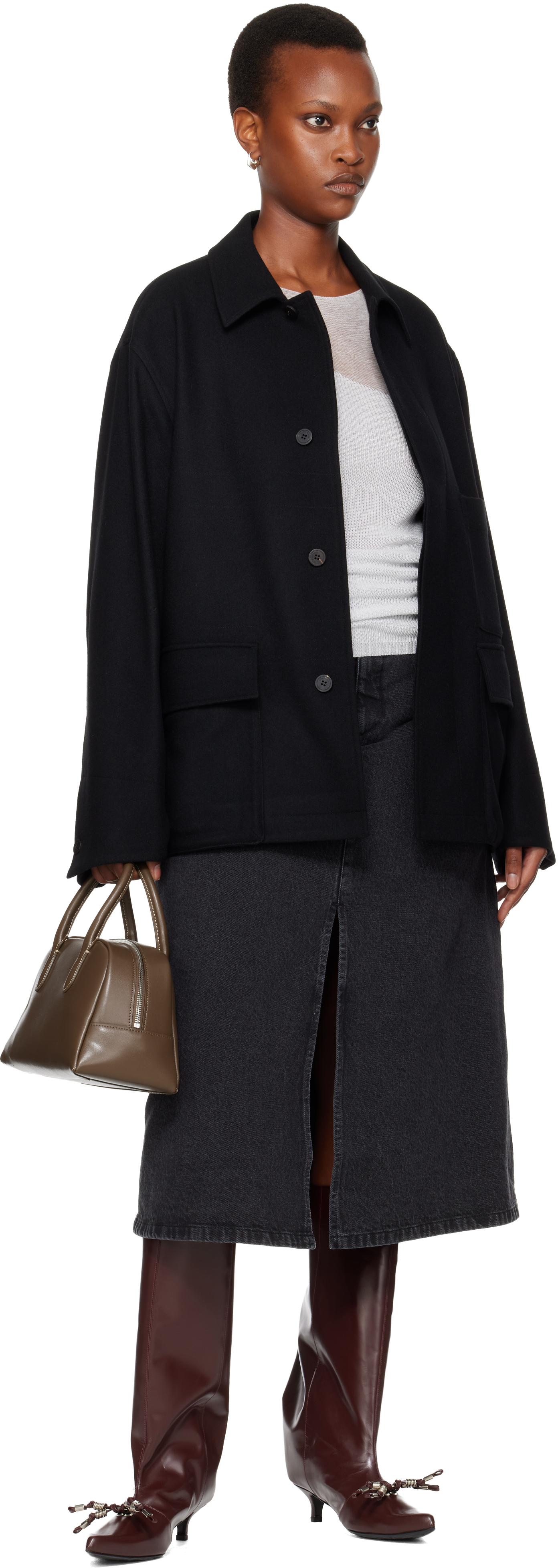 Le17septembre Black Wool Field Jacket In Black