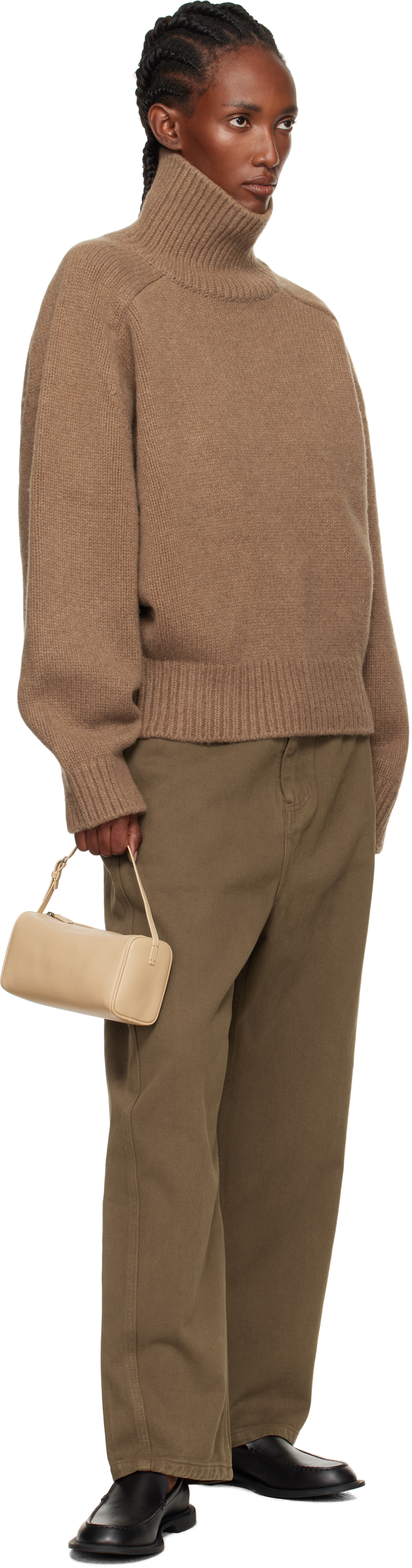 Le17septembre Brown Raglan Wool Turtleneck In Brown