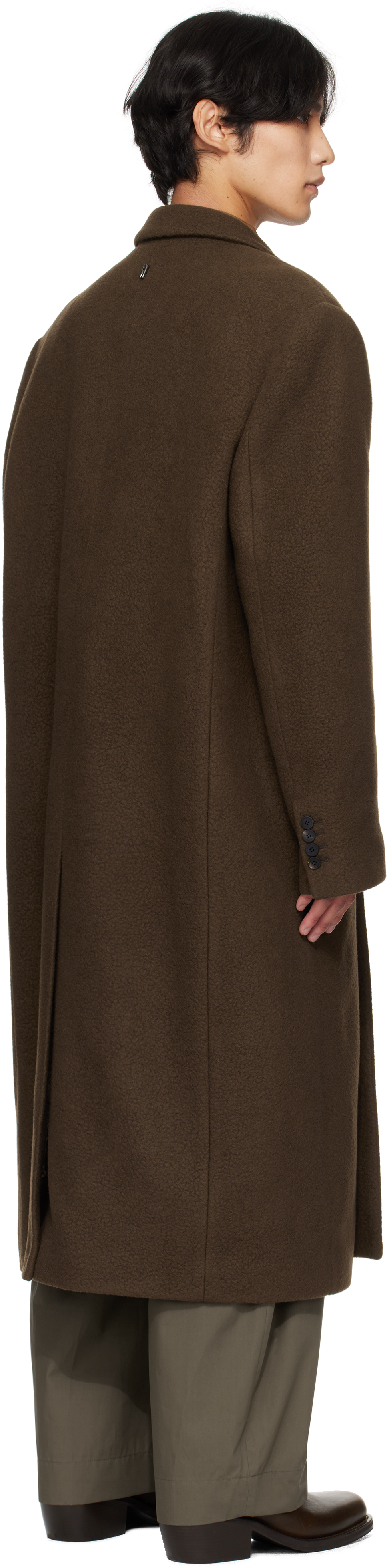Le17septembre Brown Double-breasted Long Coat In Brown