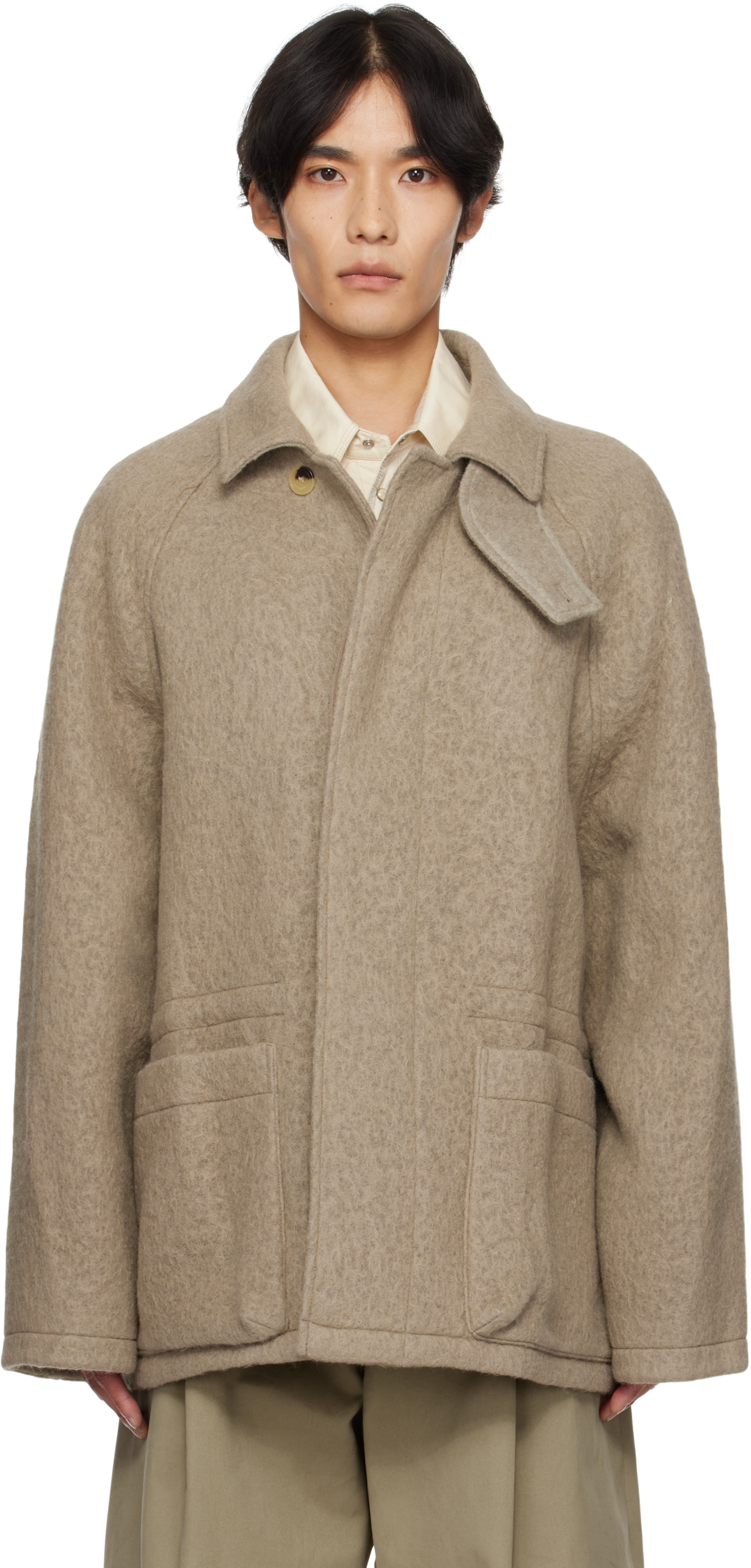Le17septembre Beige Wool Hunting Jacket In Brown