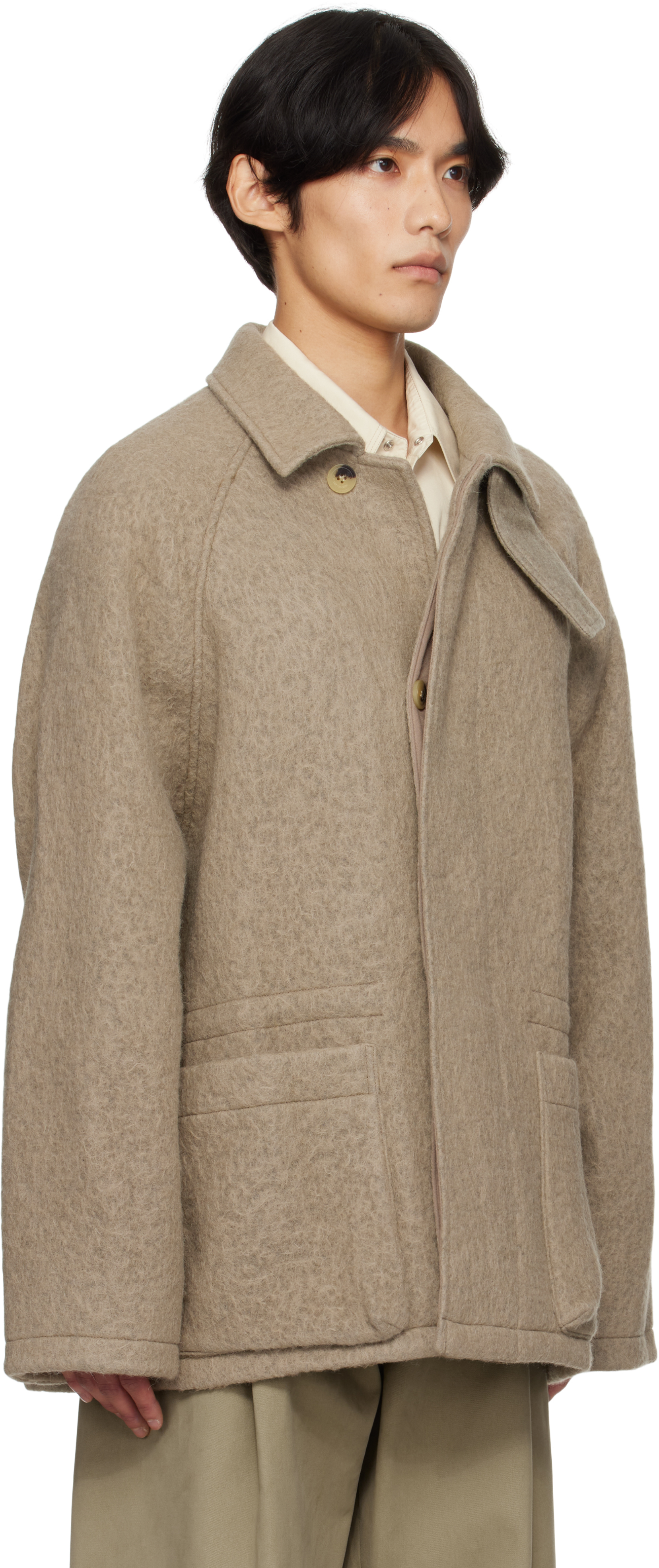 Le17septembre Beige Wool Hunting Jacket In Brown