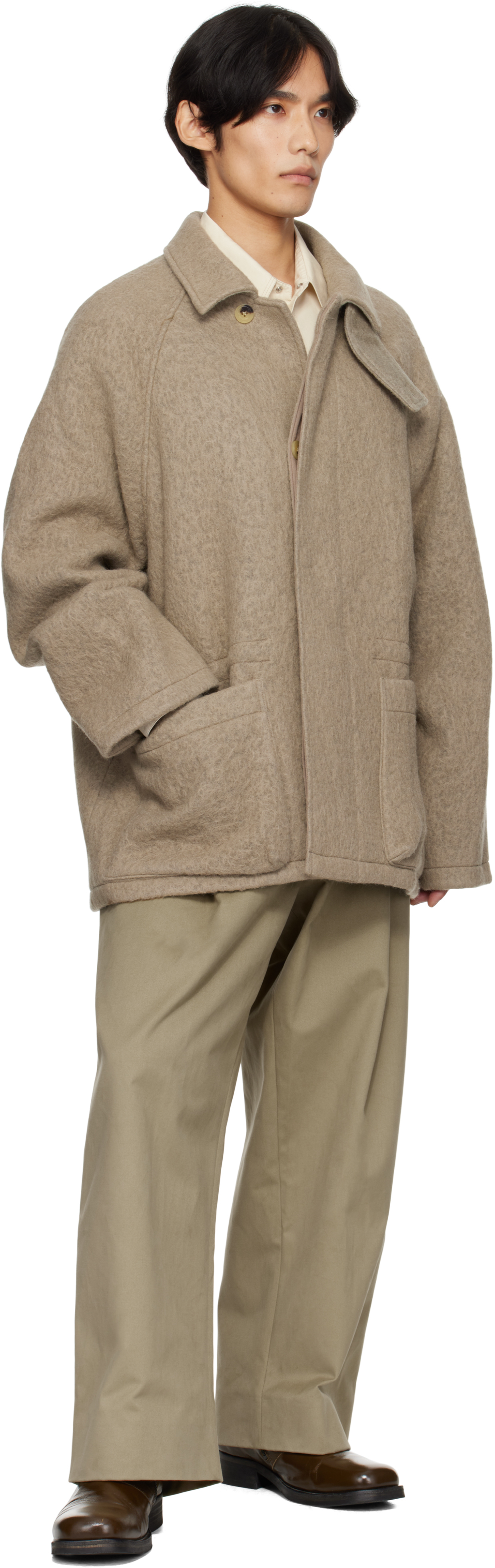 Le17septembre Beige Wool Hunting Jacket In Brown