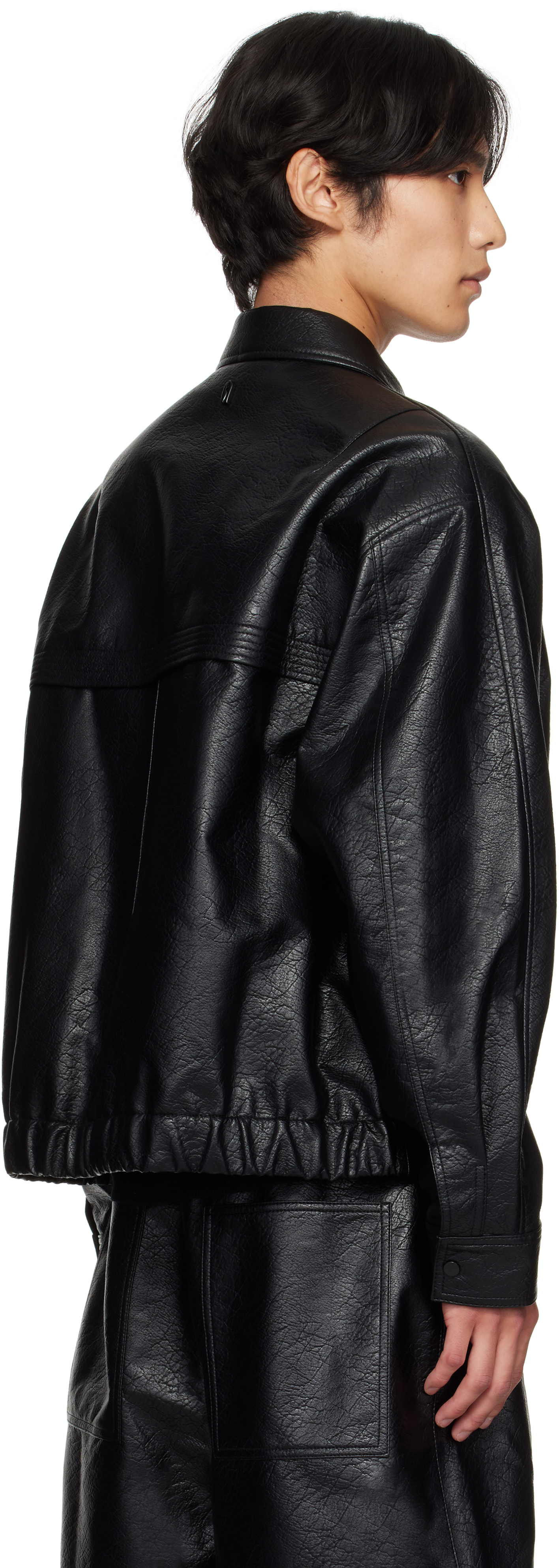 Le17septembre Black Grained Faux-leather Jacket In Black