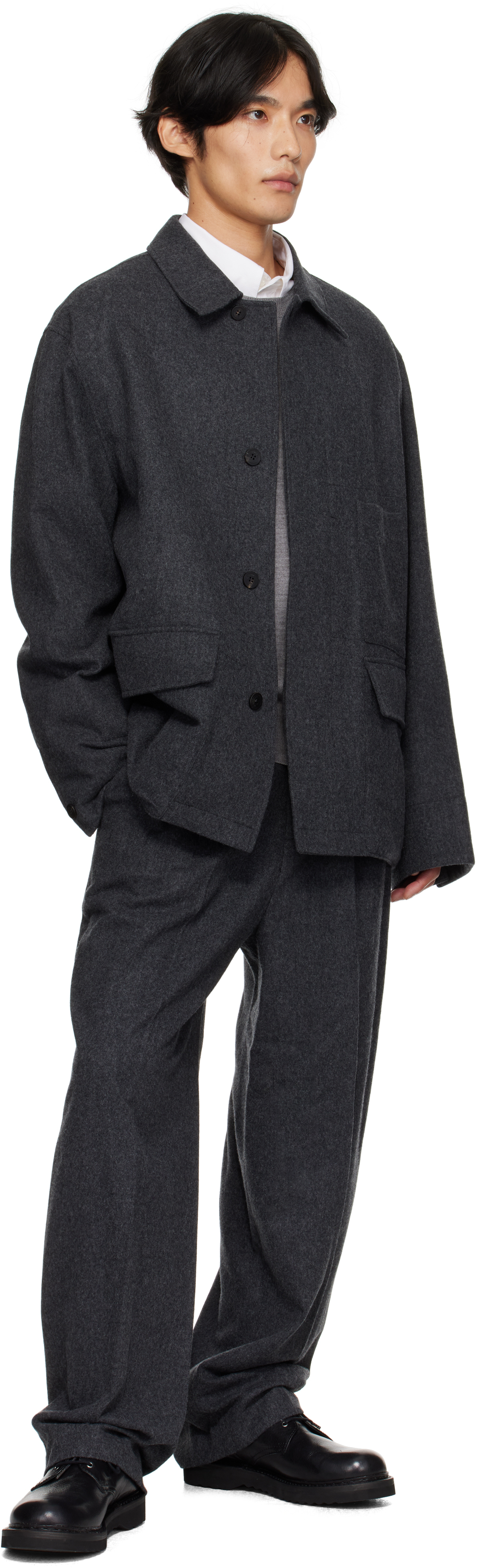 Le17septembre Mens Wool Field Jacket In Gray ModeSens