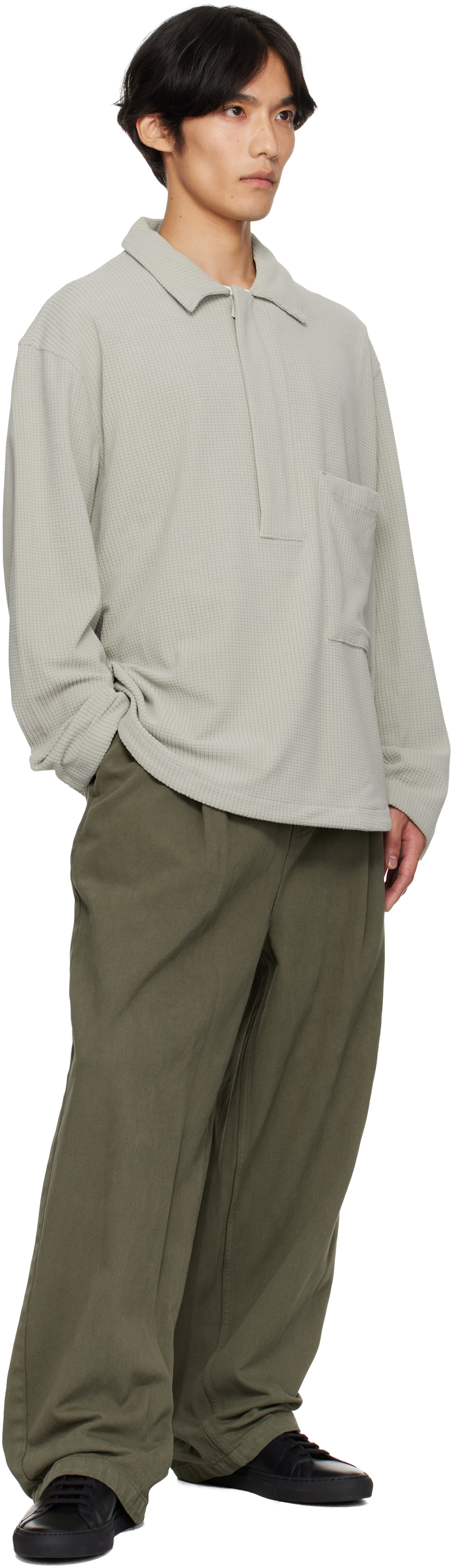 Le17septembre Khaki One Tuck Wide Jeans In Green