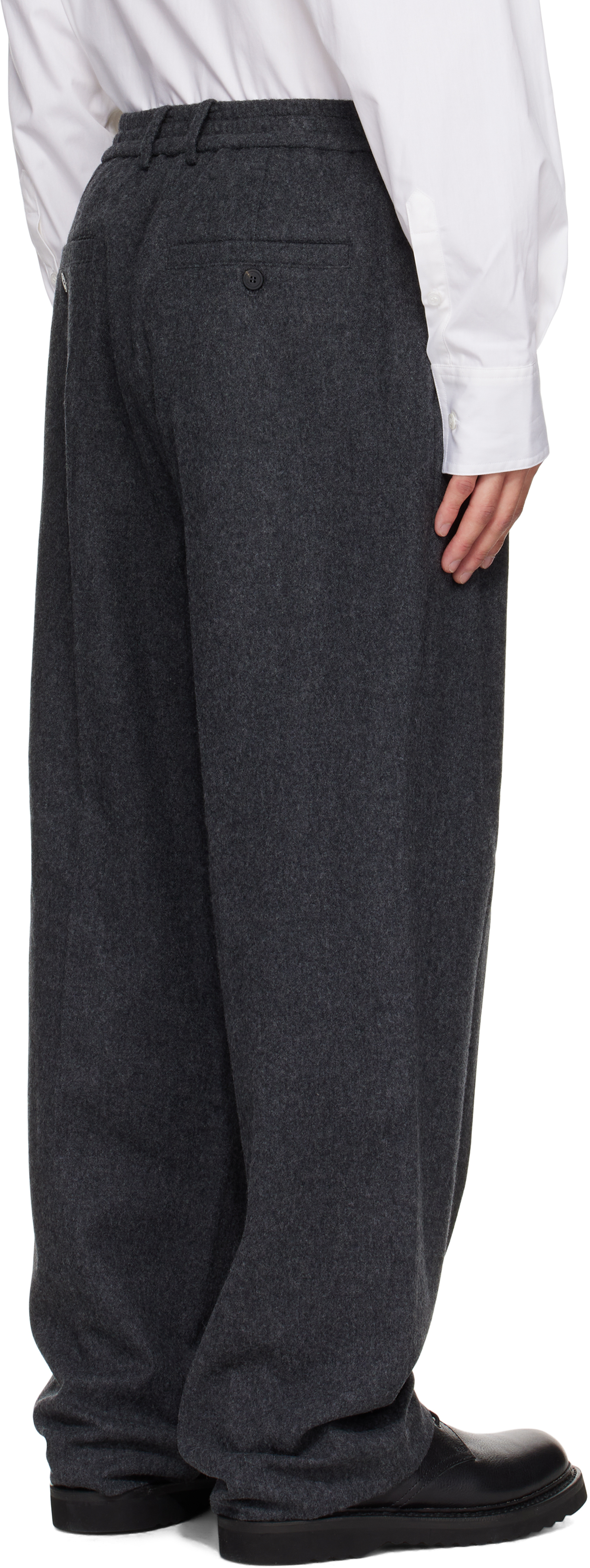 Le17septembre Gray Two Tuck Wide Trousers In Gray
