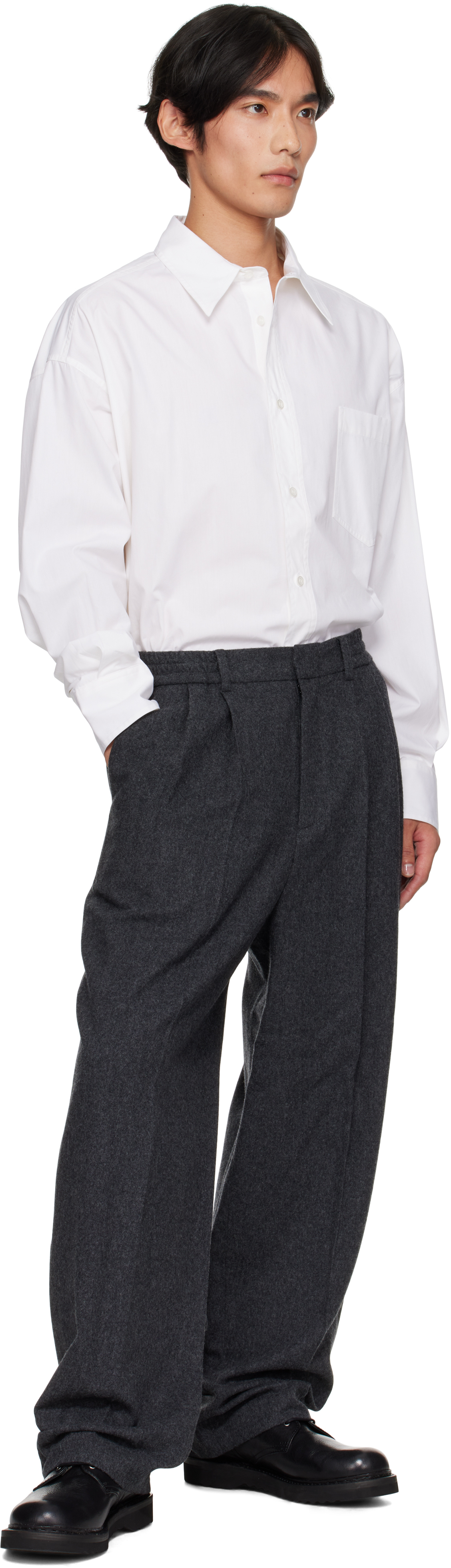 Le17septembre Gray Two Tuck Wide Trousers In Gray