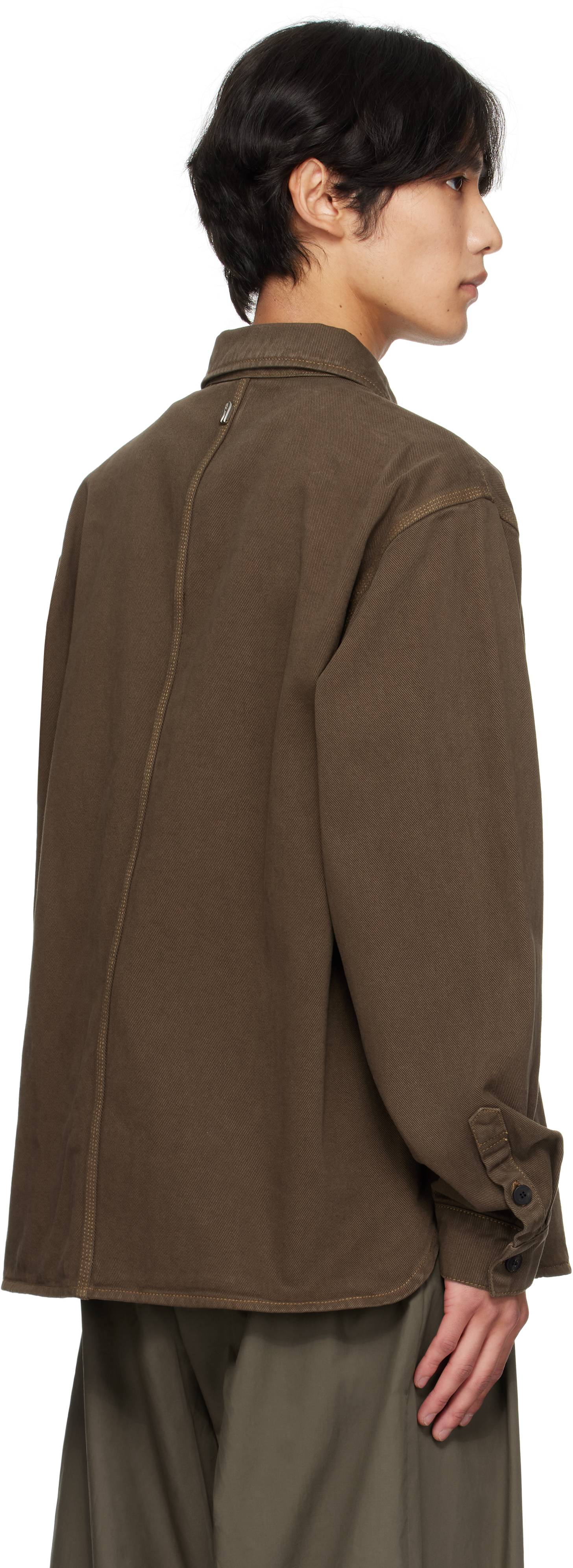 Le17septembre Brown Button Denim Shirt In Brown