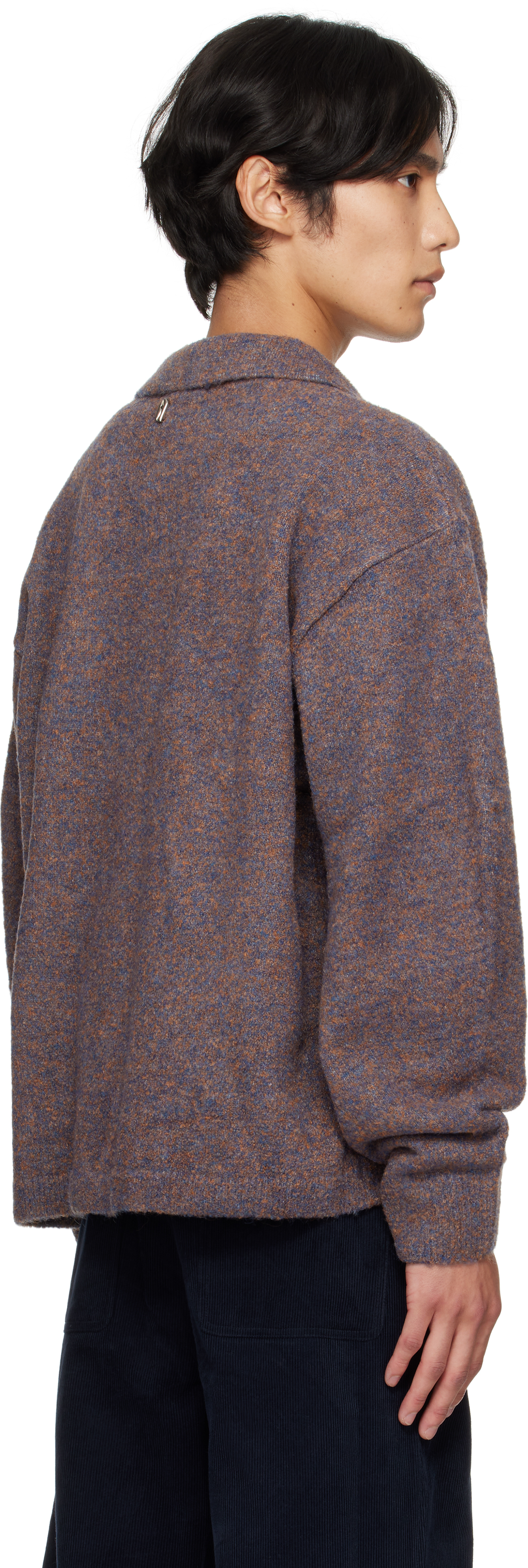 Le17septembre Purple Bouclé Button Down Cardigan In Purple