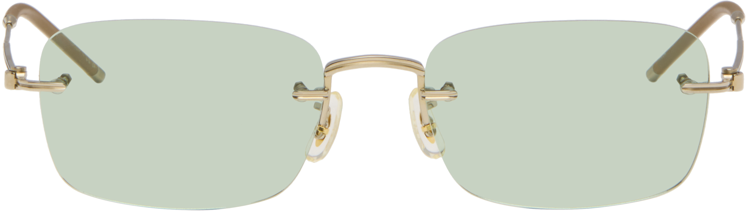 Oliver Peoples Gold Tk-10 Sunglasses In Green