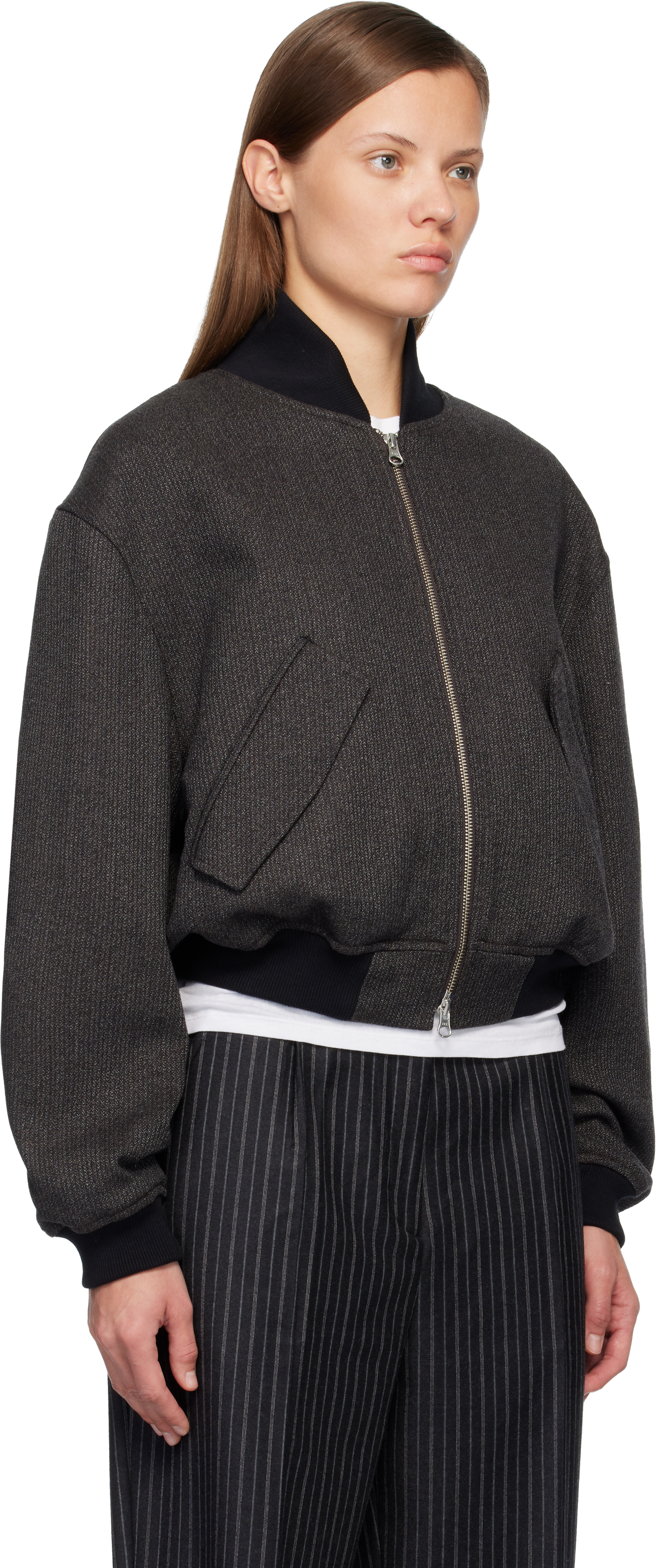 Mfpen Mélange-effect Bomber Jacket In Gray