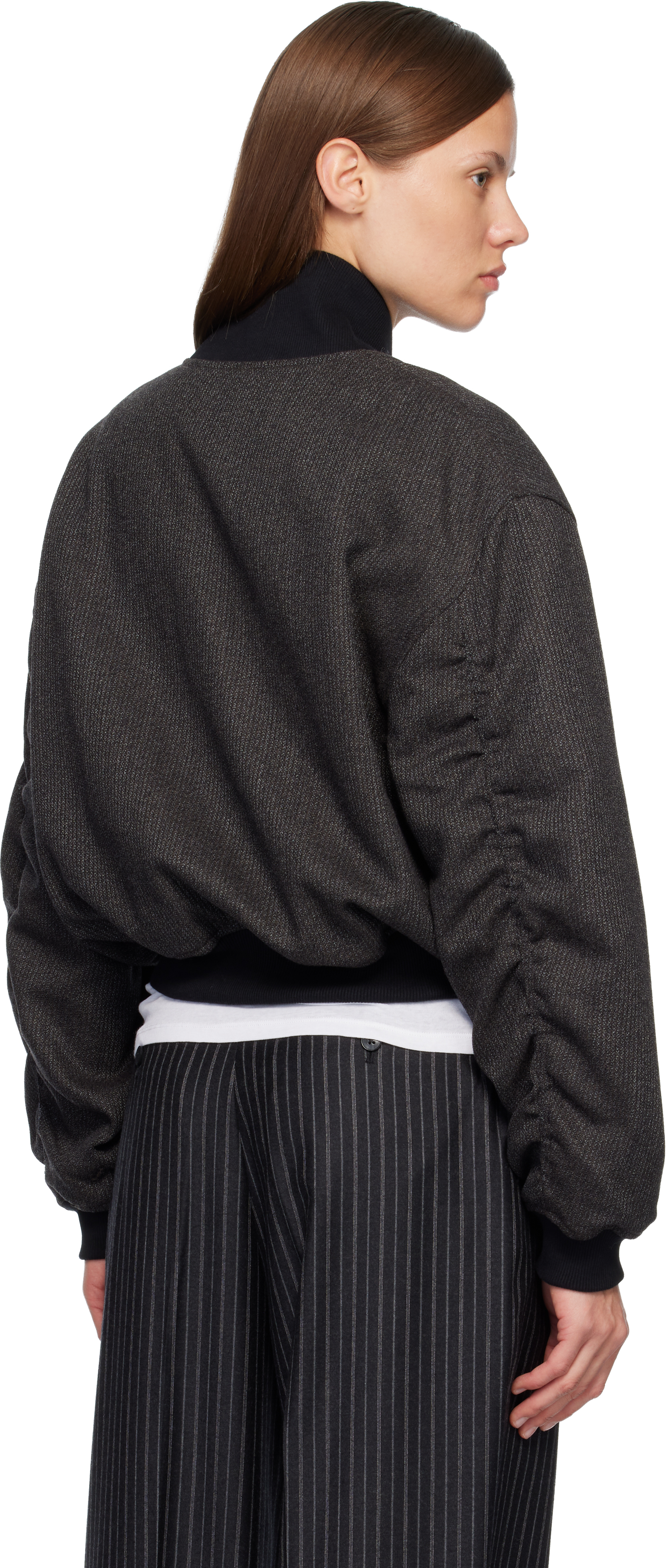 Mfpen Mélange-effect Bomber Jacket In Gray