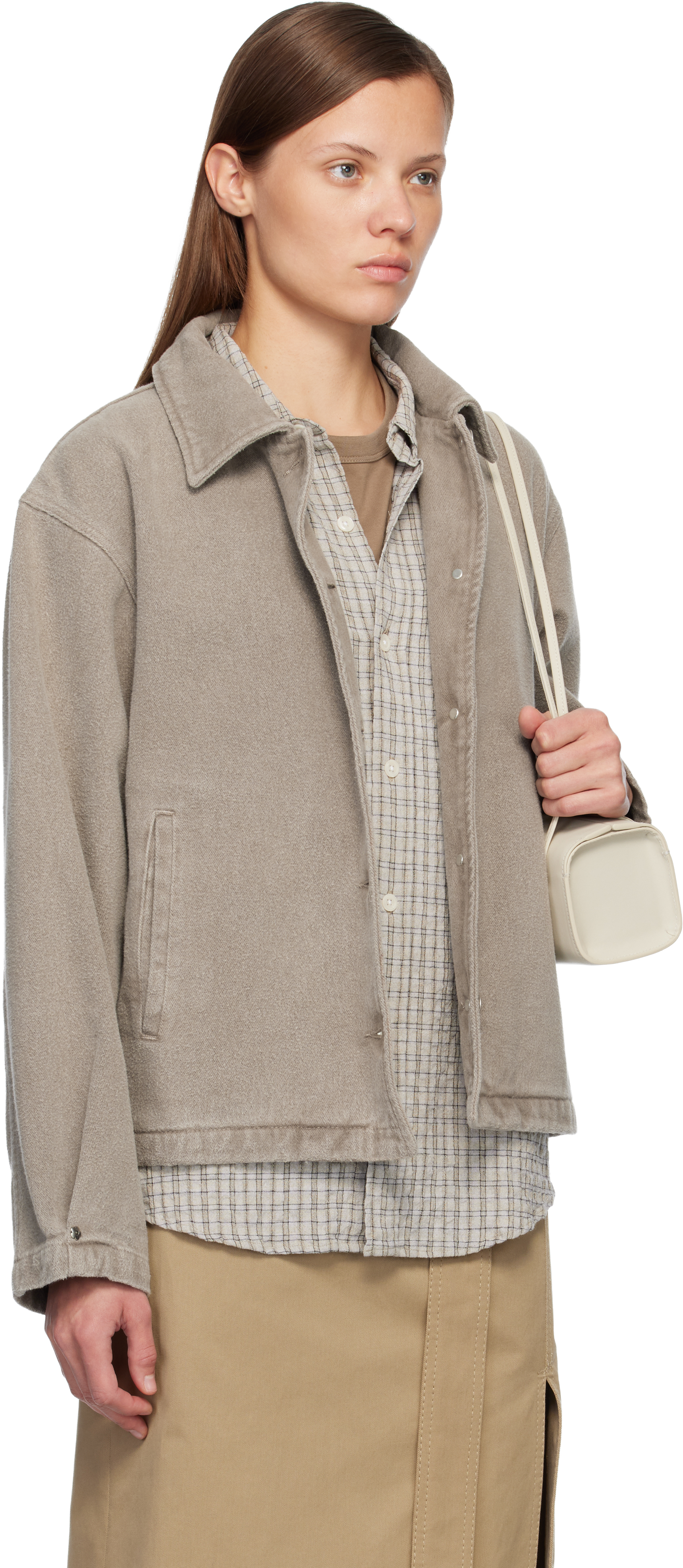 Mfpen Beige Painters Denim Jacket In Brown