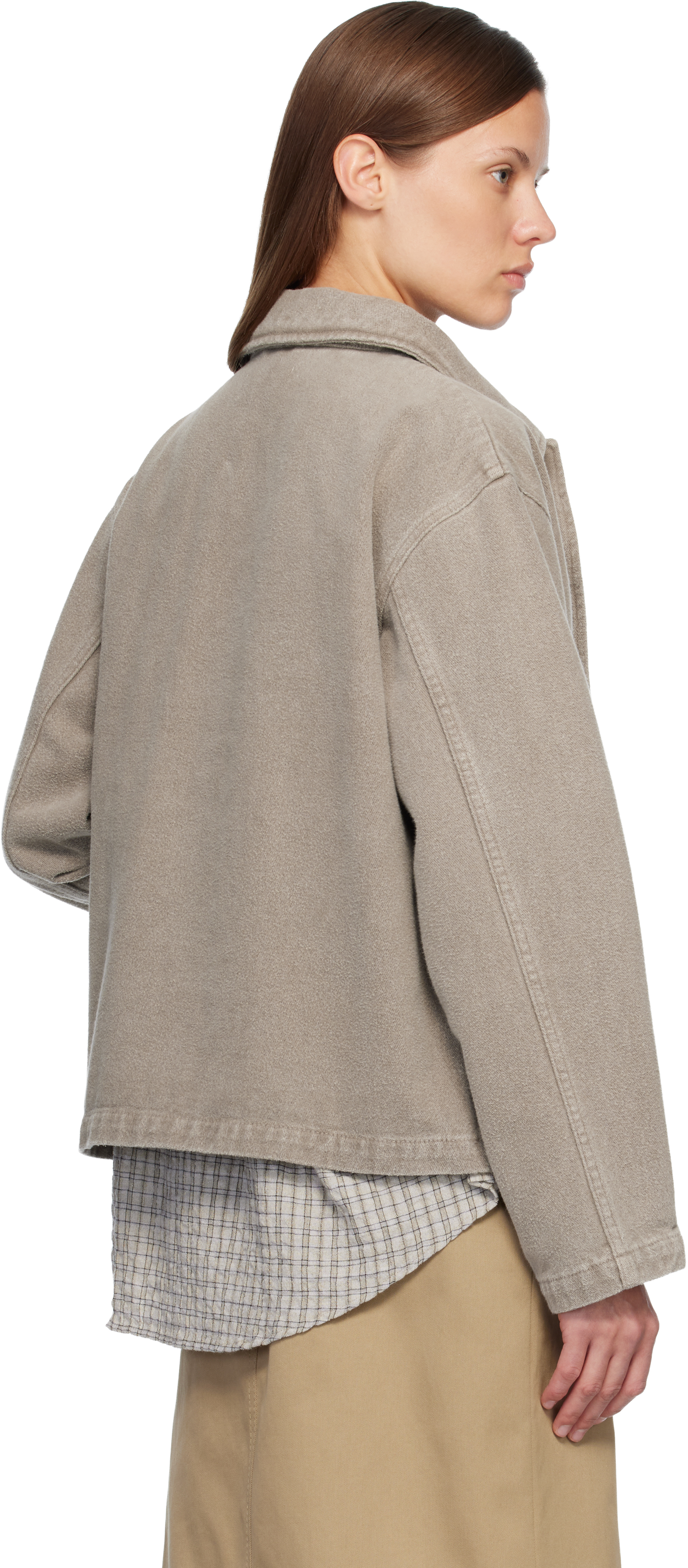 Mfpen Beige Painters Denim Jacket In Brown