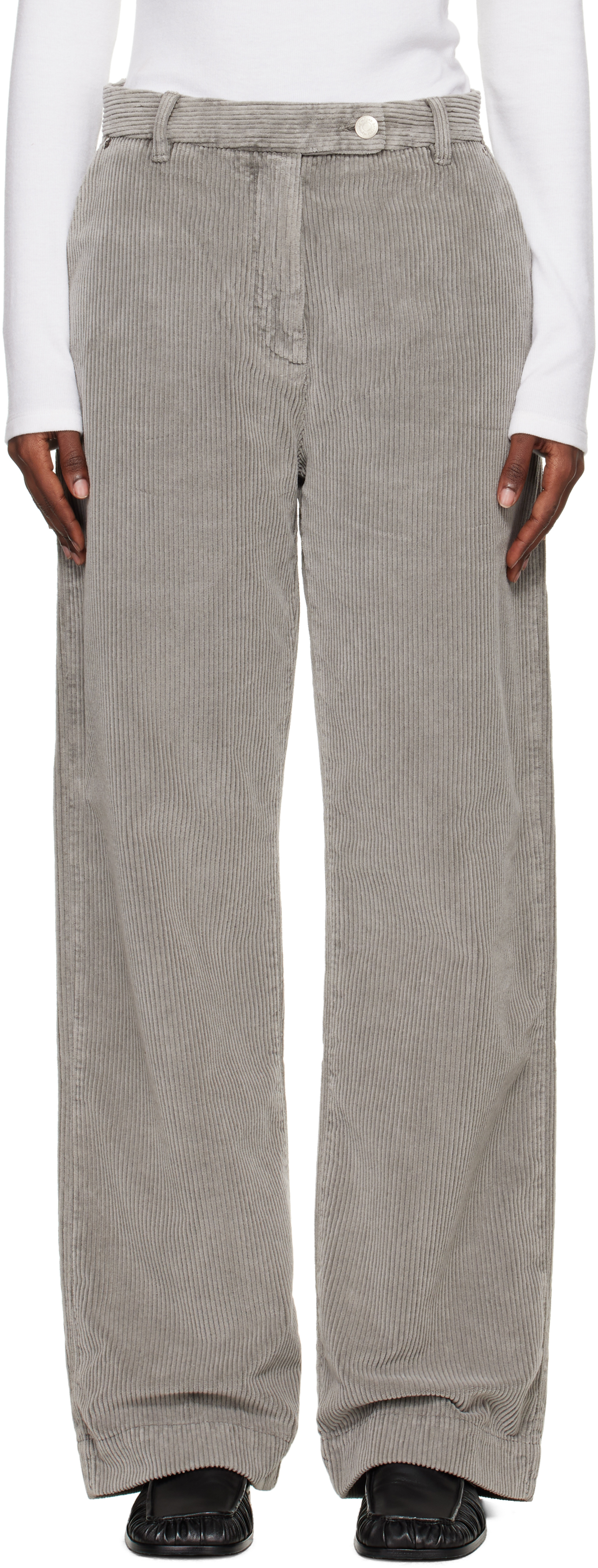 Mfpen Ssense Exclusive Gray Cord Trousers In Gray