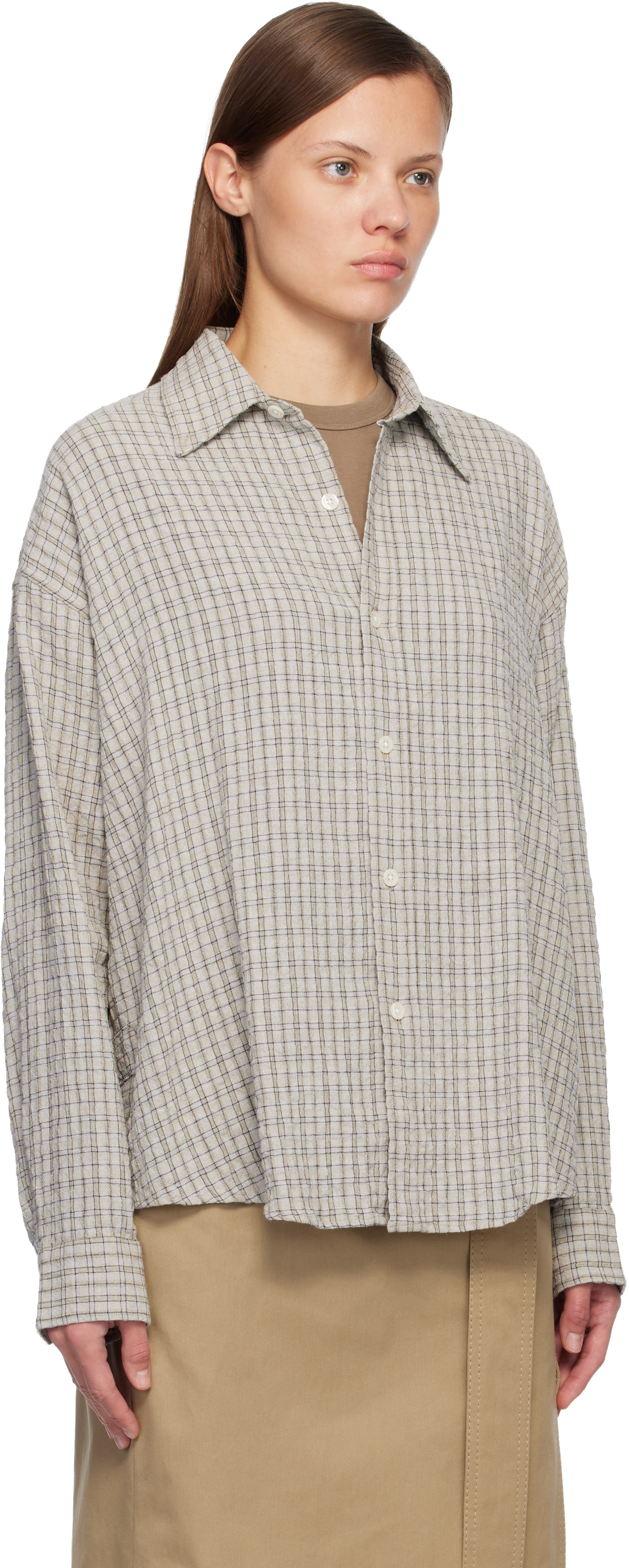 Mfpen Gray Button Down Shirt In Gray